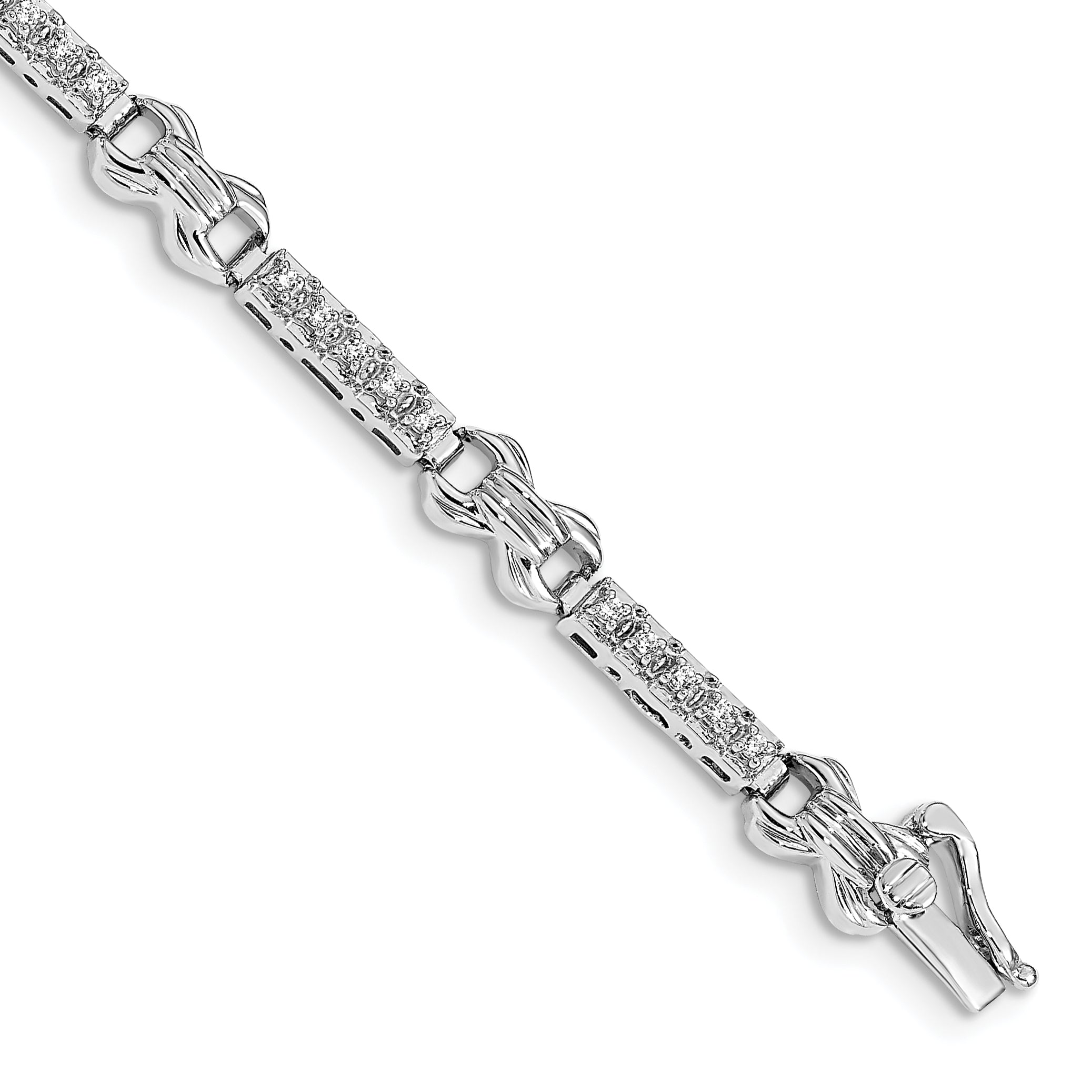 14K White Gold Lab Grown Vs/Si Fgh Dia Fancy Bracelet