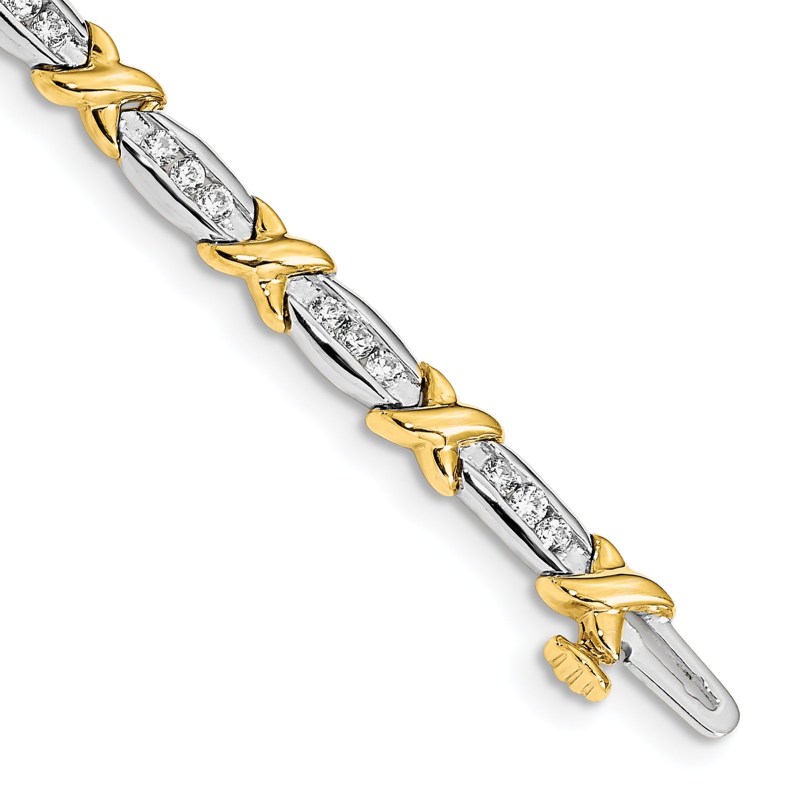 14K Two-Tone Lab Grown Diamond Vs/Si Fgh Tennis Bracelet