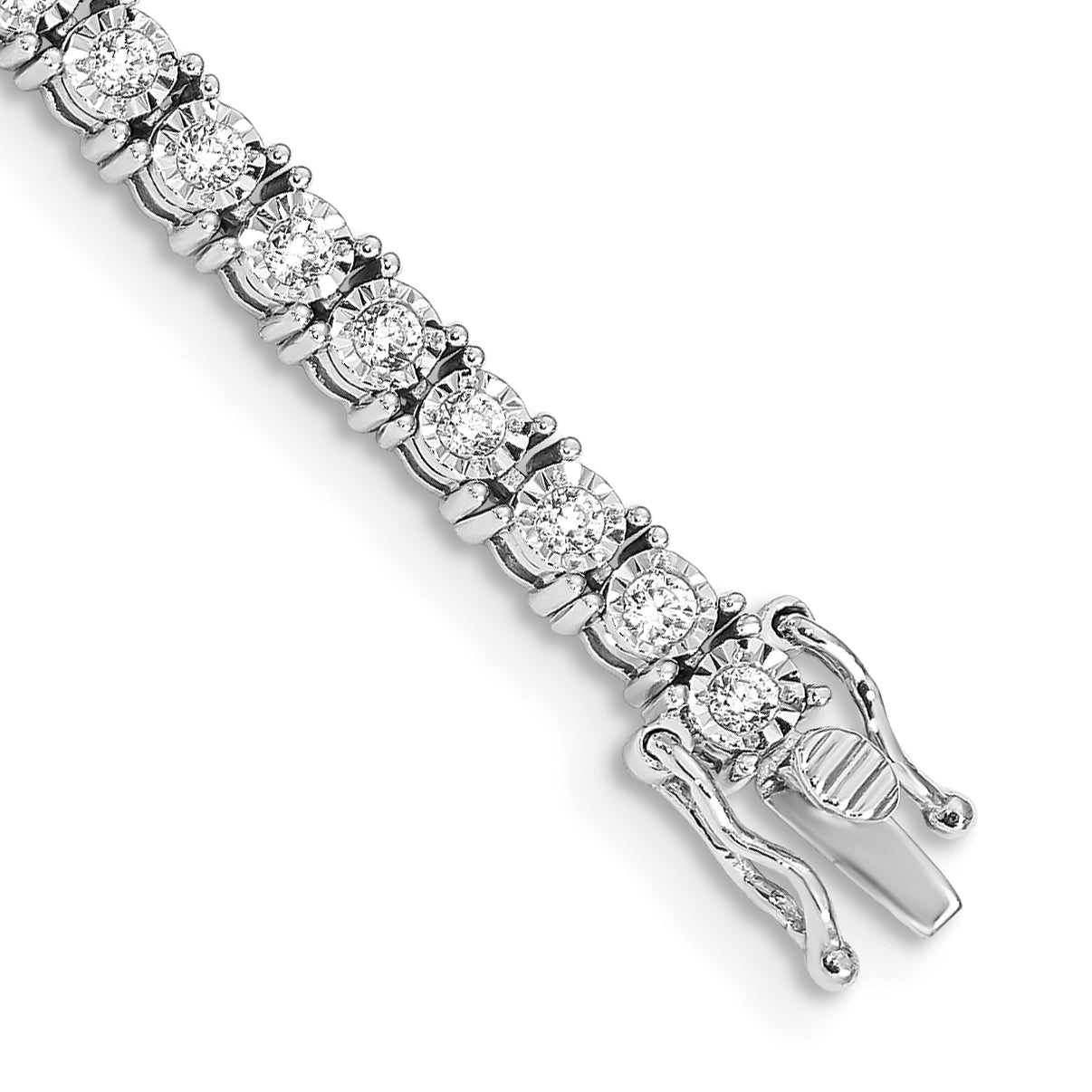 14K White Gold Lab Grown Diamond Vs/Si Fgh Illusion Setting Bracelet