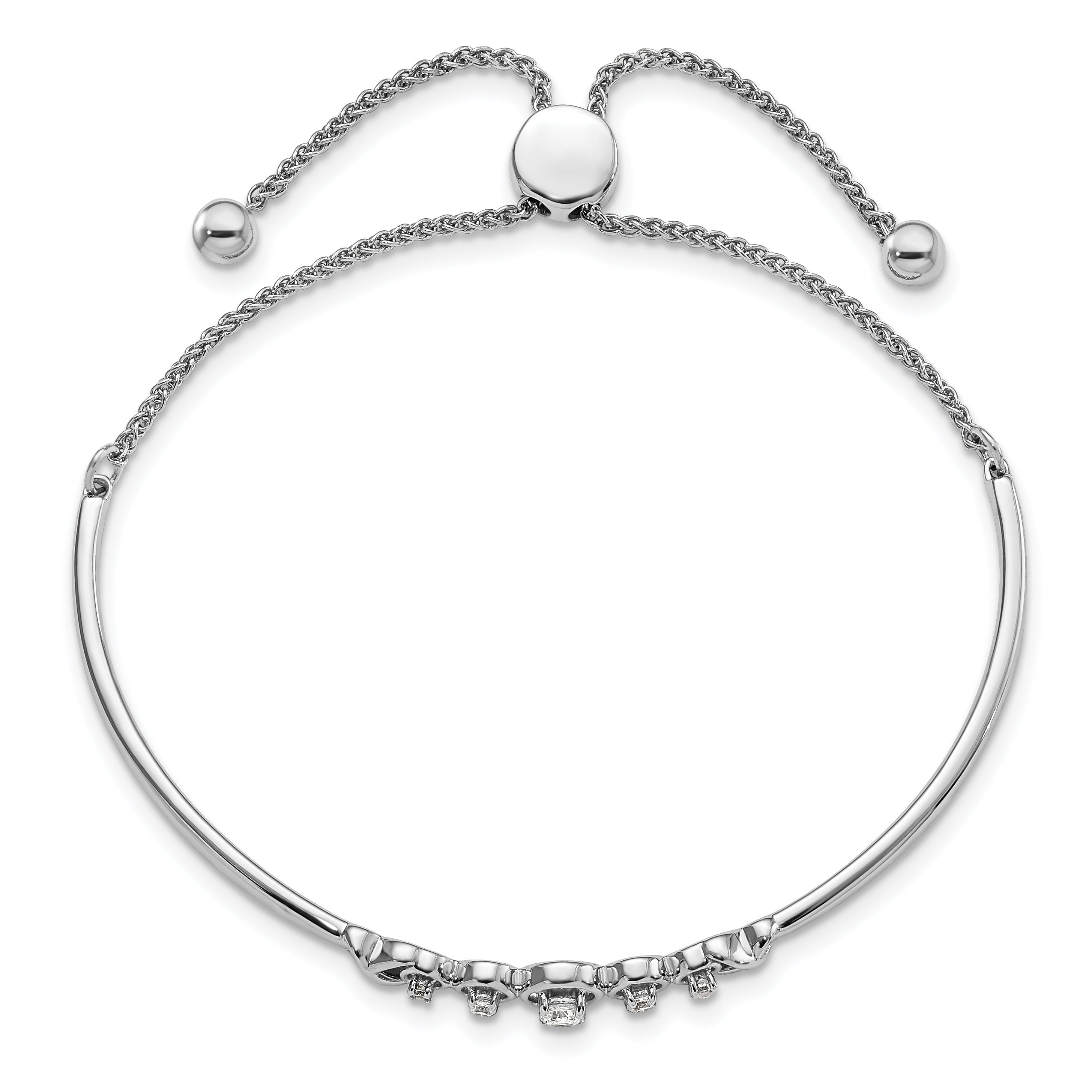 14K White Gold Lab Grown Diamond Vs/Si Fgh Adjustable Bracelet