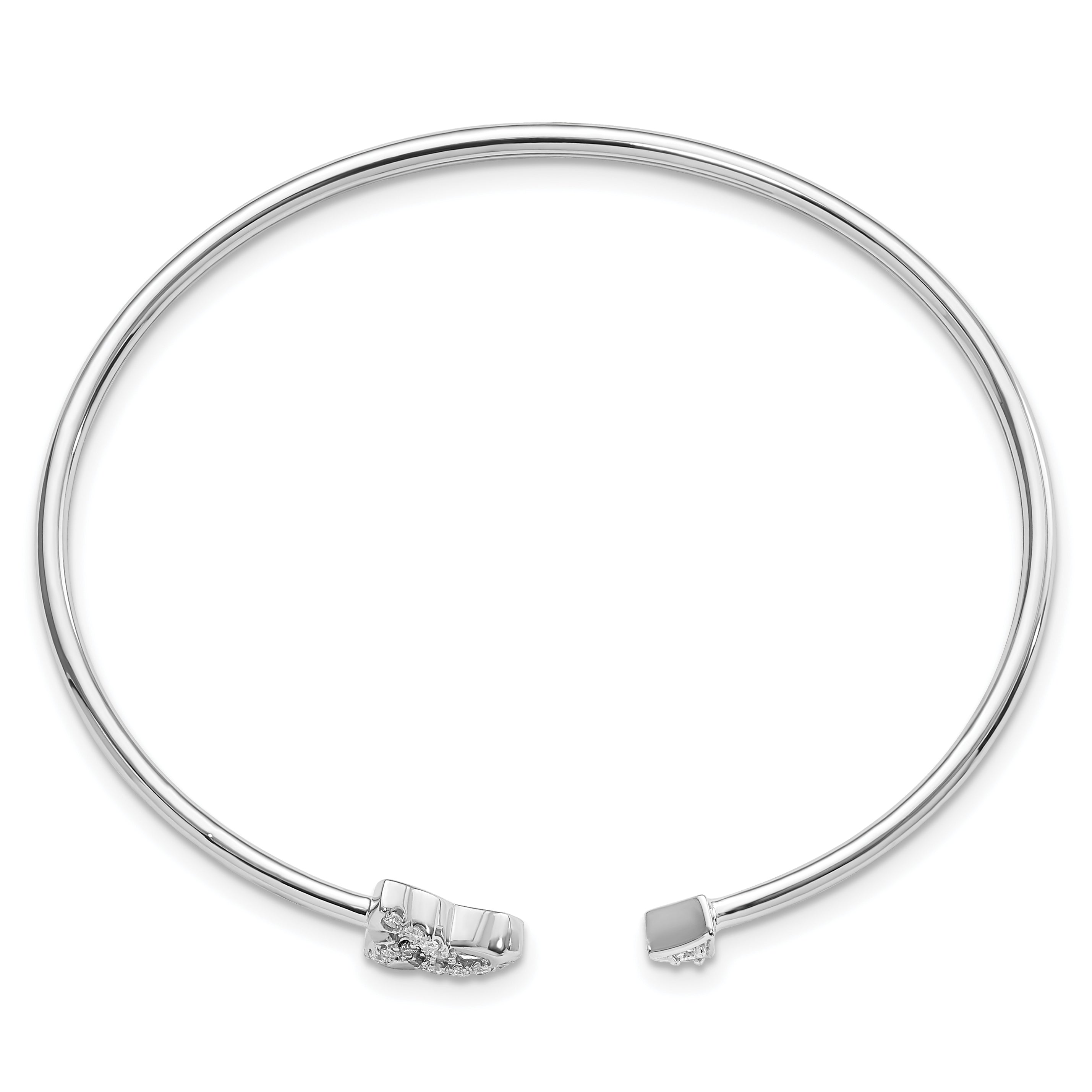 14K White Gold Lab Grown Vs/Si Fgh Dia Celtic Knot Cuff Bangle