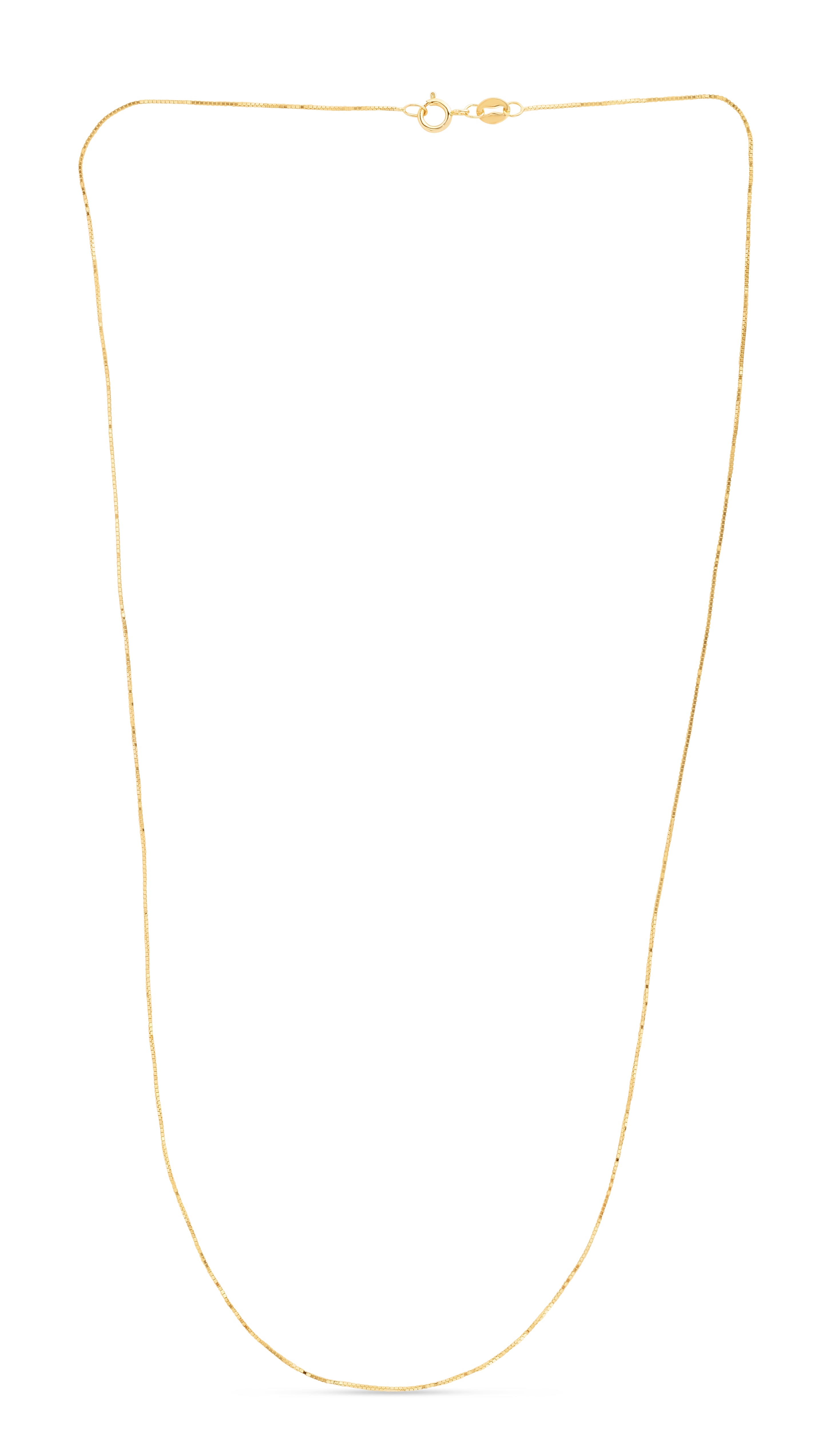 14K Yellow Gold .60mm Classic Box Chain with Spring Ring