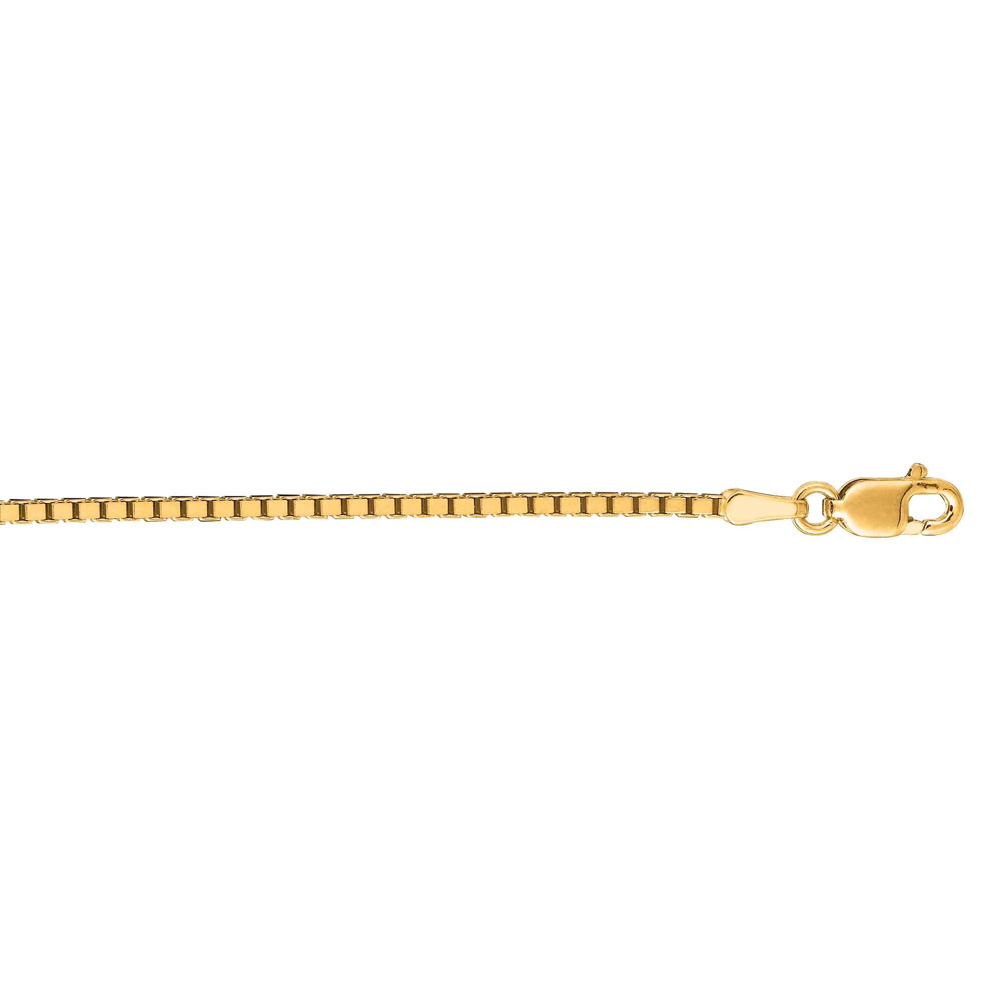 14K Yellow Gold 1.4mm Classic Box 30" Chain with Lobster Lock