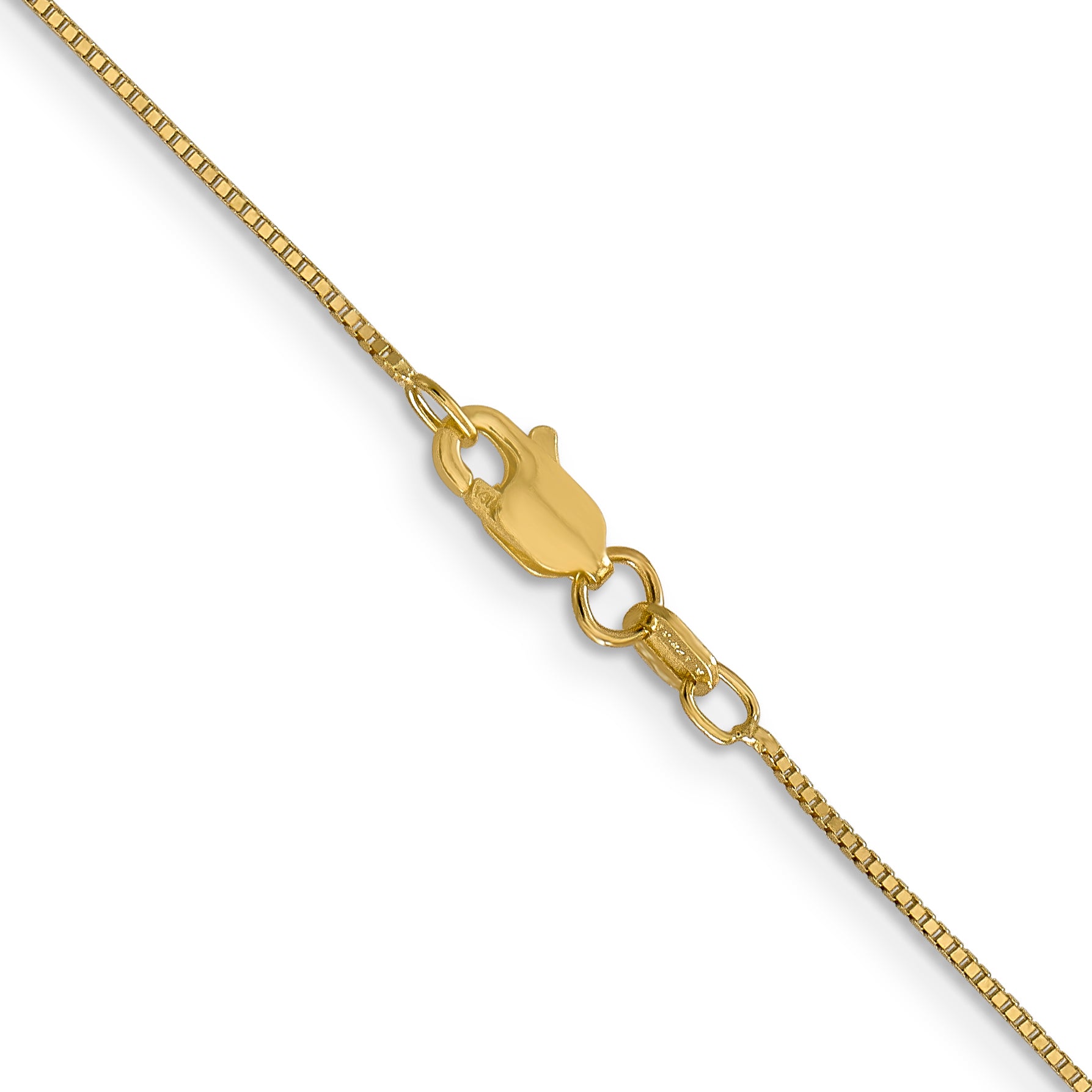 14K 14 Inch .7Mm Box With Lobster Clasp Chain