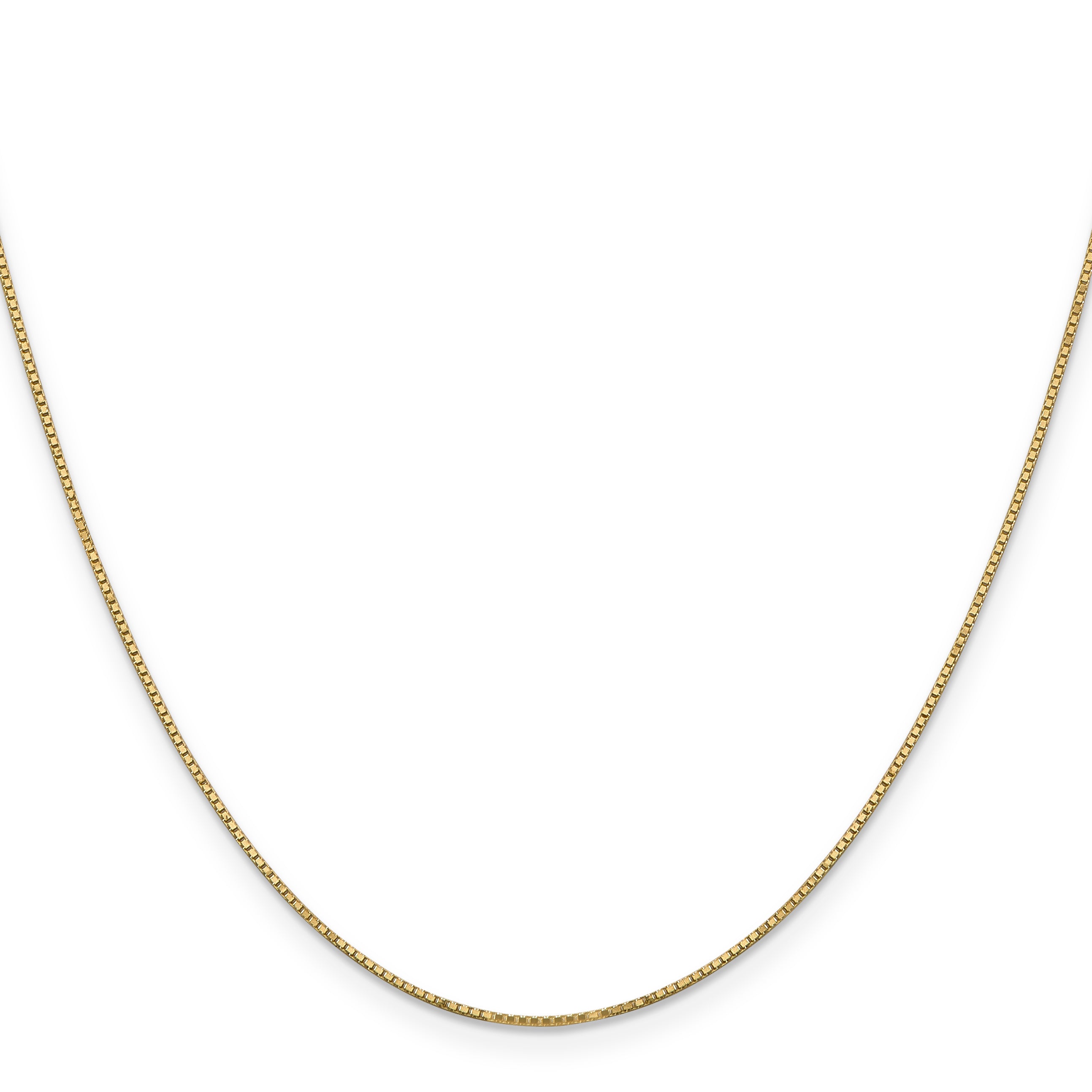 14K 18 Inch .9Mm Box With Spring Ring Clasp Chain