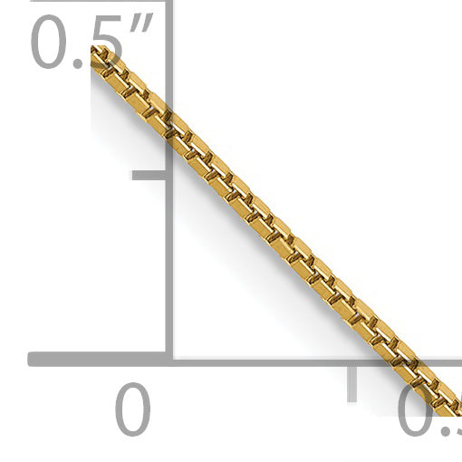 14K 18 Inch .9Mm Box With Spring Ring Clasp Chain