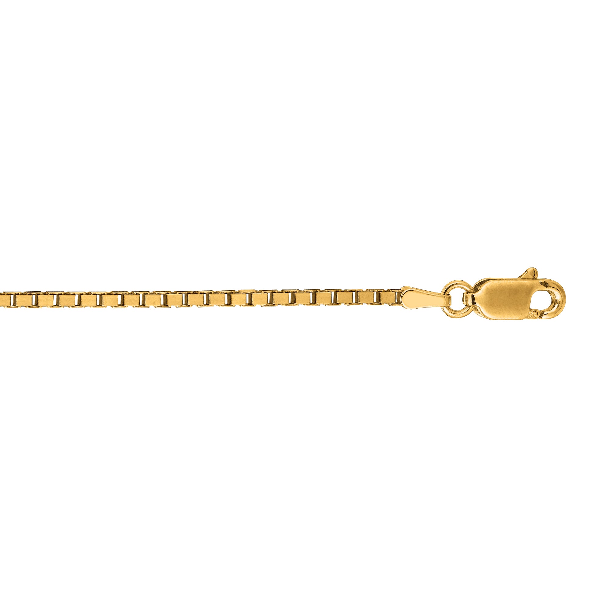 14K Yellow Gold 1.7mm Classic Box 30" Chain with Lobster Lock