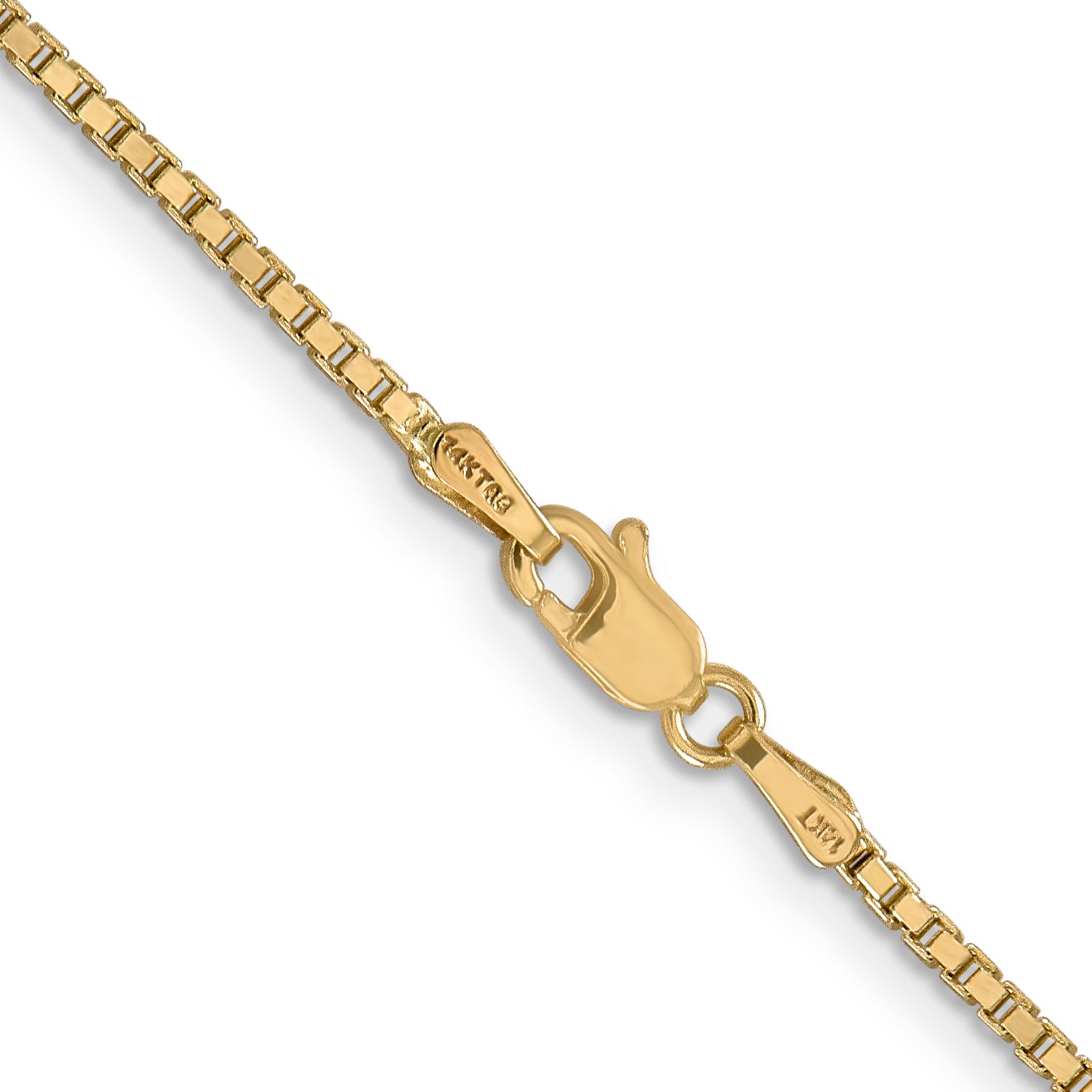 14K 18 Inch 1.5Mm Box With Lobster Clasp Chain
