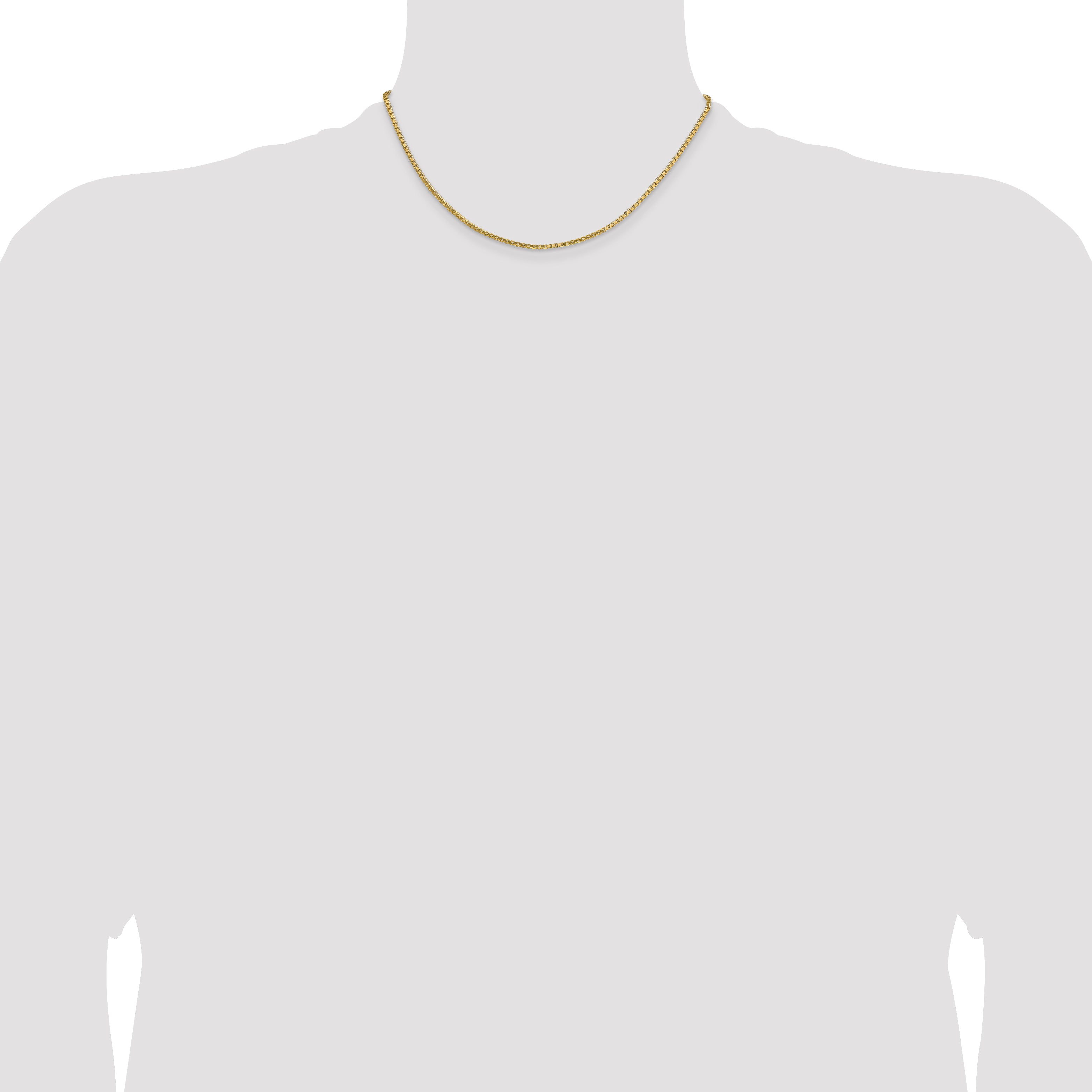 14K 16 Inch 1.9Mm Box With Lobster Clasp Chain