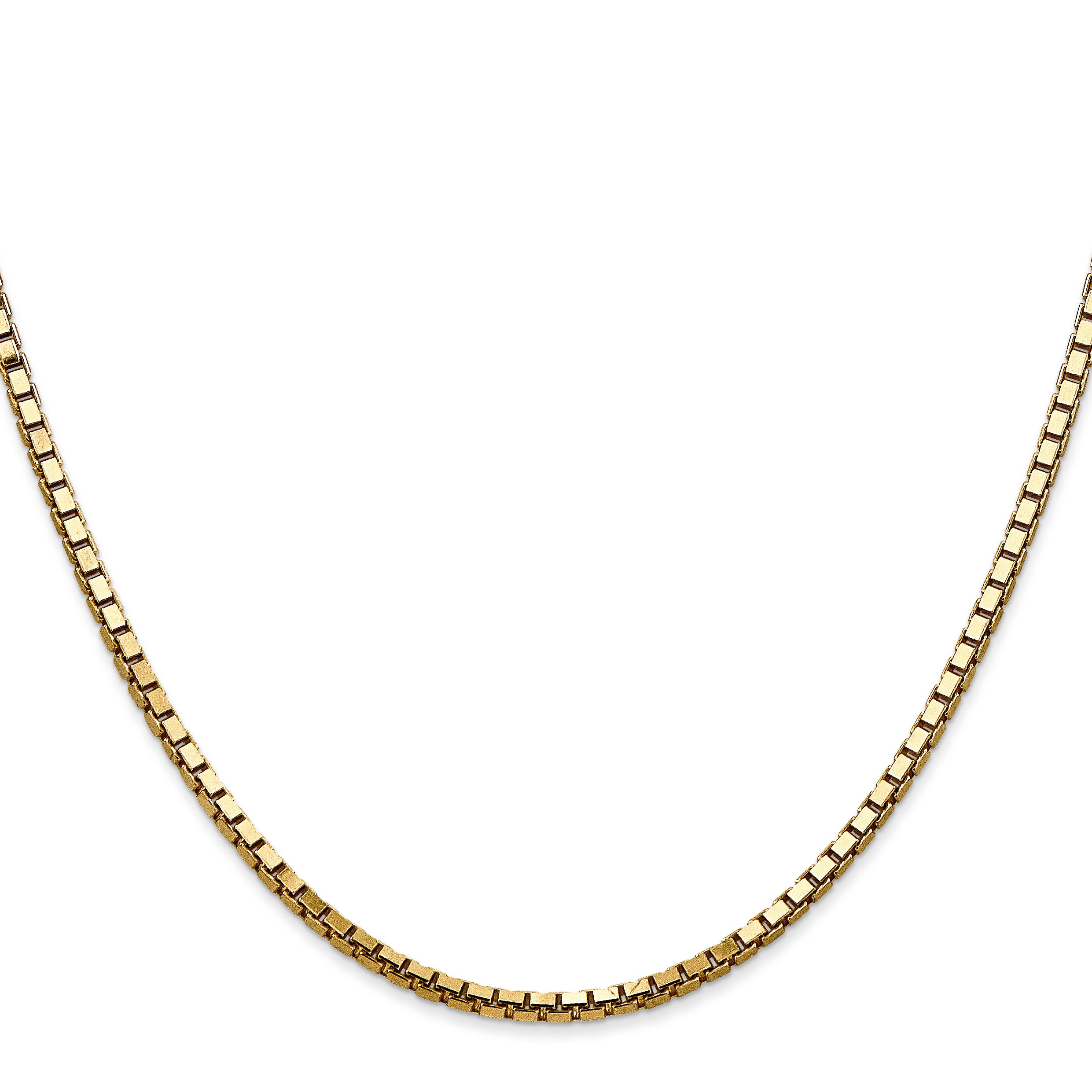 14K 24 Inch 2.5Mm Box With Lobster Clasp Chain