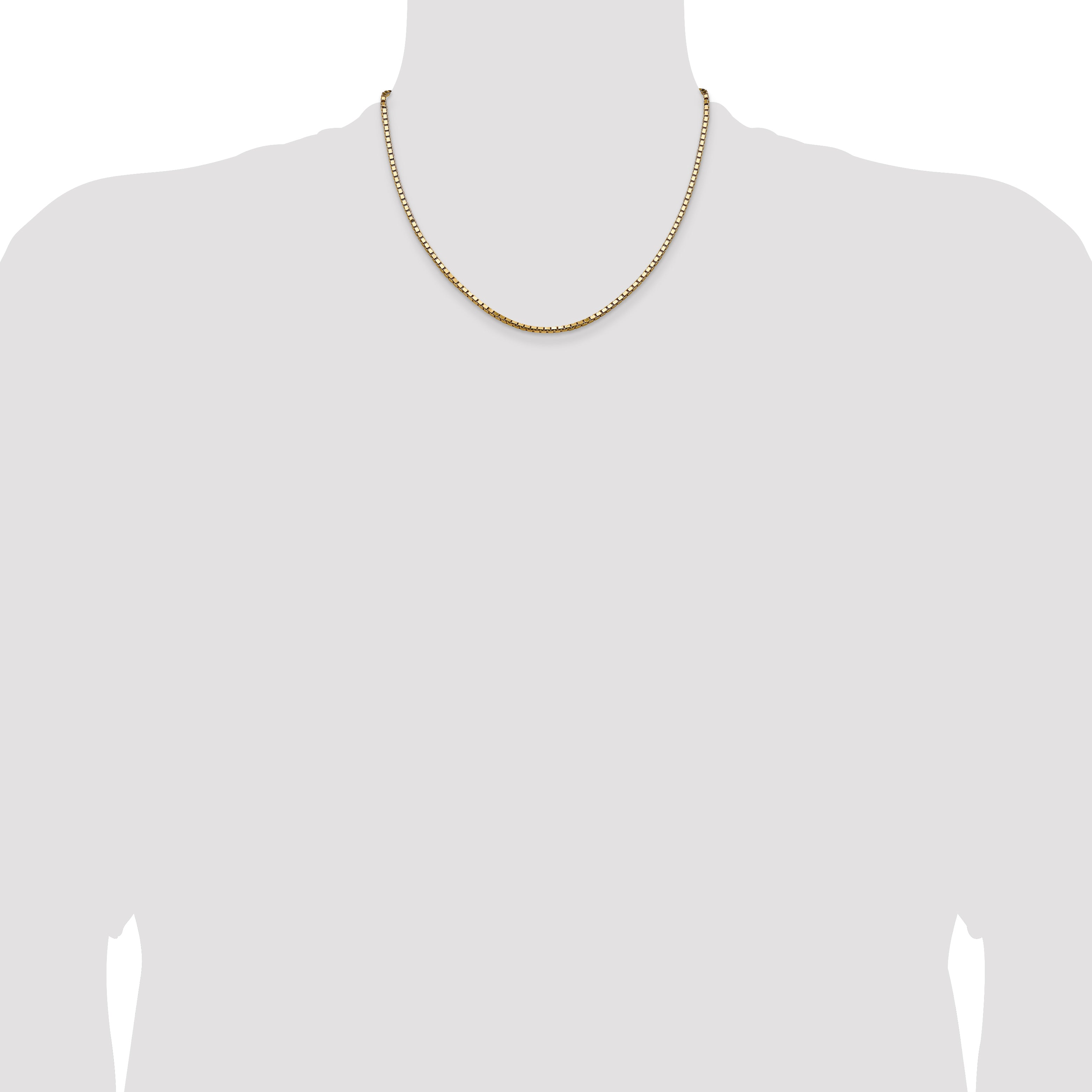 14K 18 Inch 2.5Mm Box With Lobster Clasp Chain