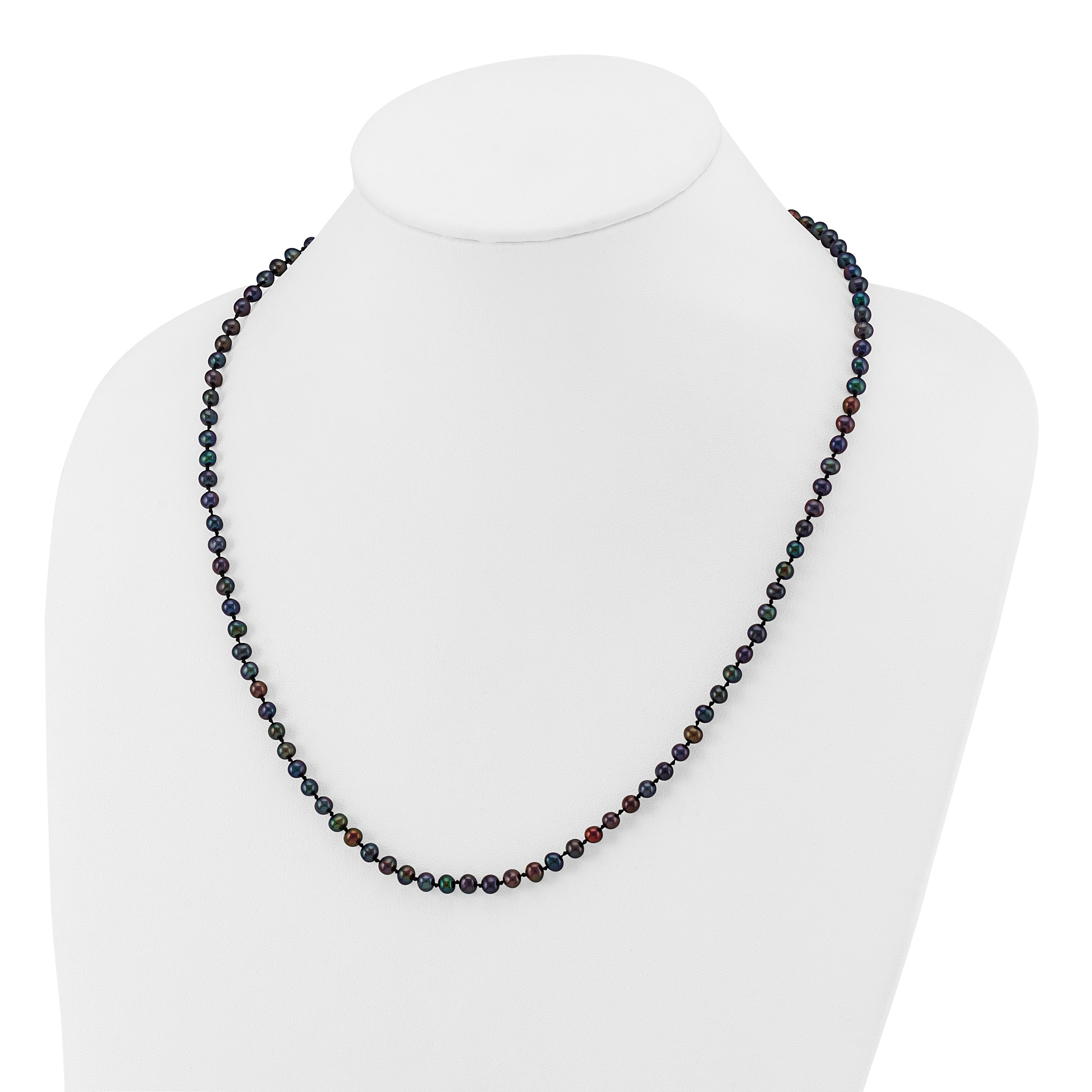 14k 4-5mm Black Near-Round Freshwater Cultured Pearl 7.5 inch Bracelet