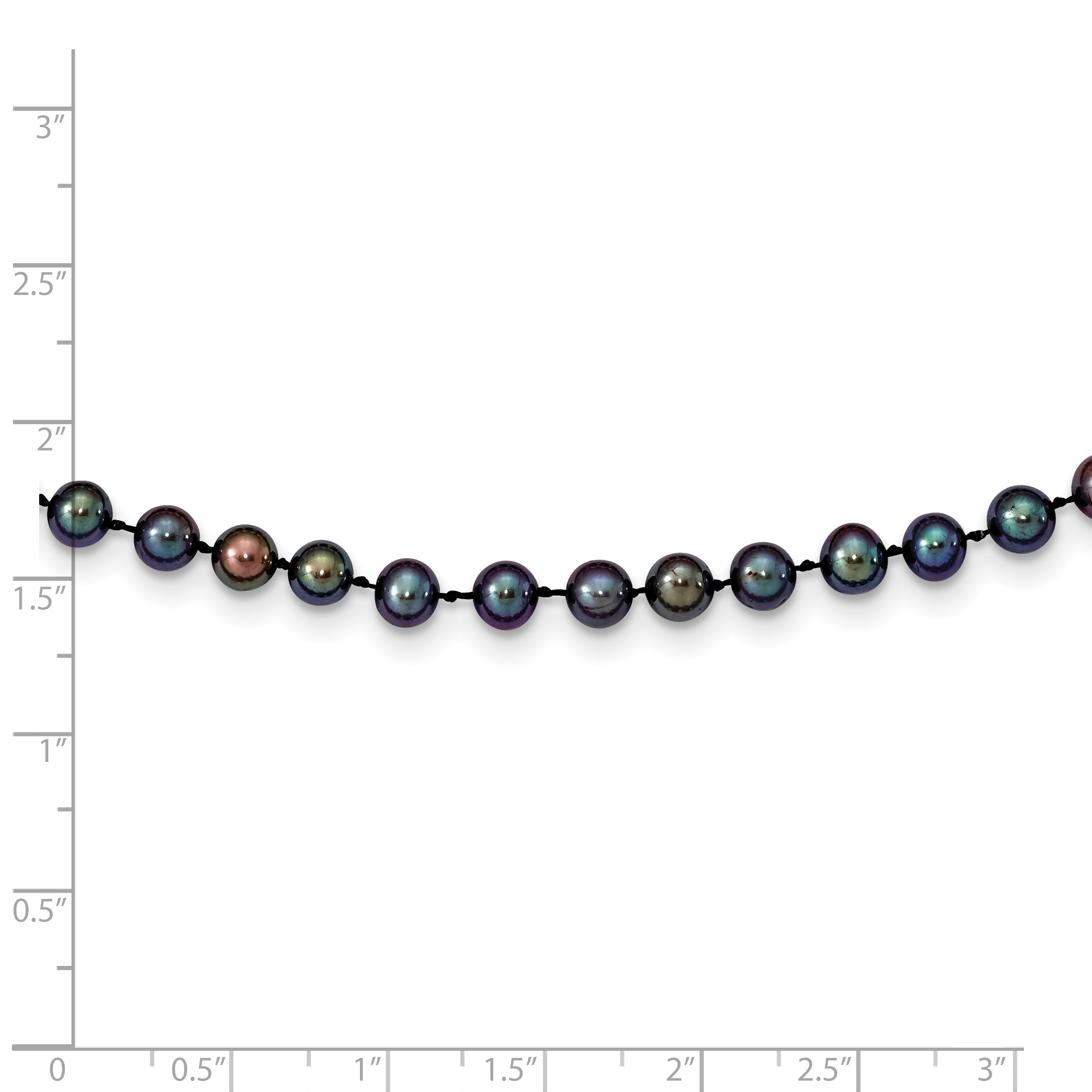 14k 5-6mm Black Near-Round Freshwater Cultured Pearl 7.5 inch Bracelet