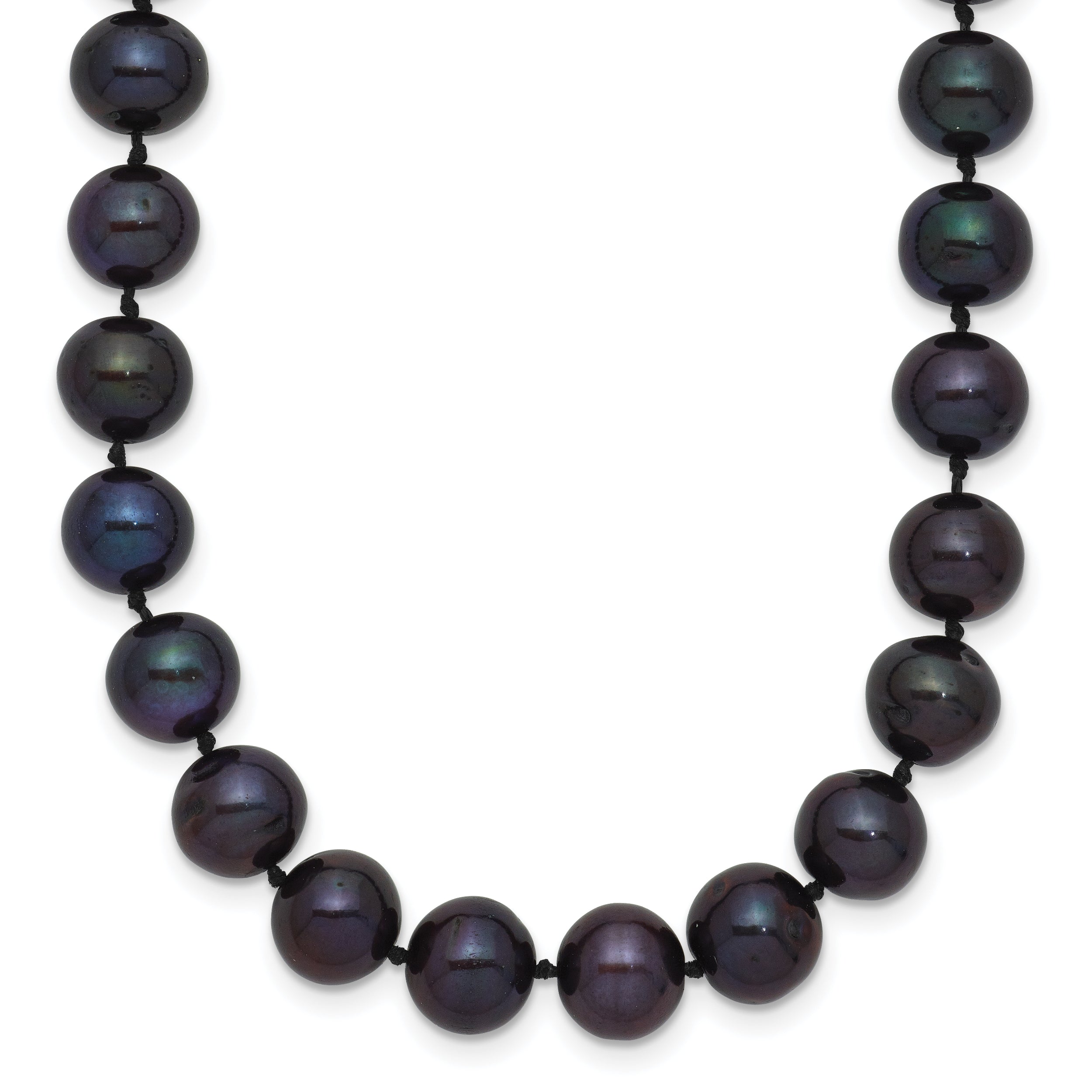 14k 7-8mm Black Near-Round Freshwater Cultured Pearl 7.5 inch Bracelet