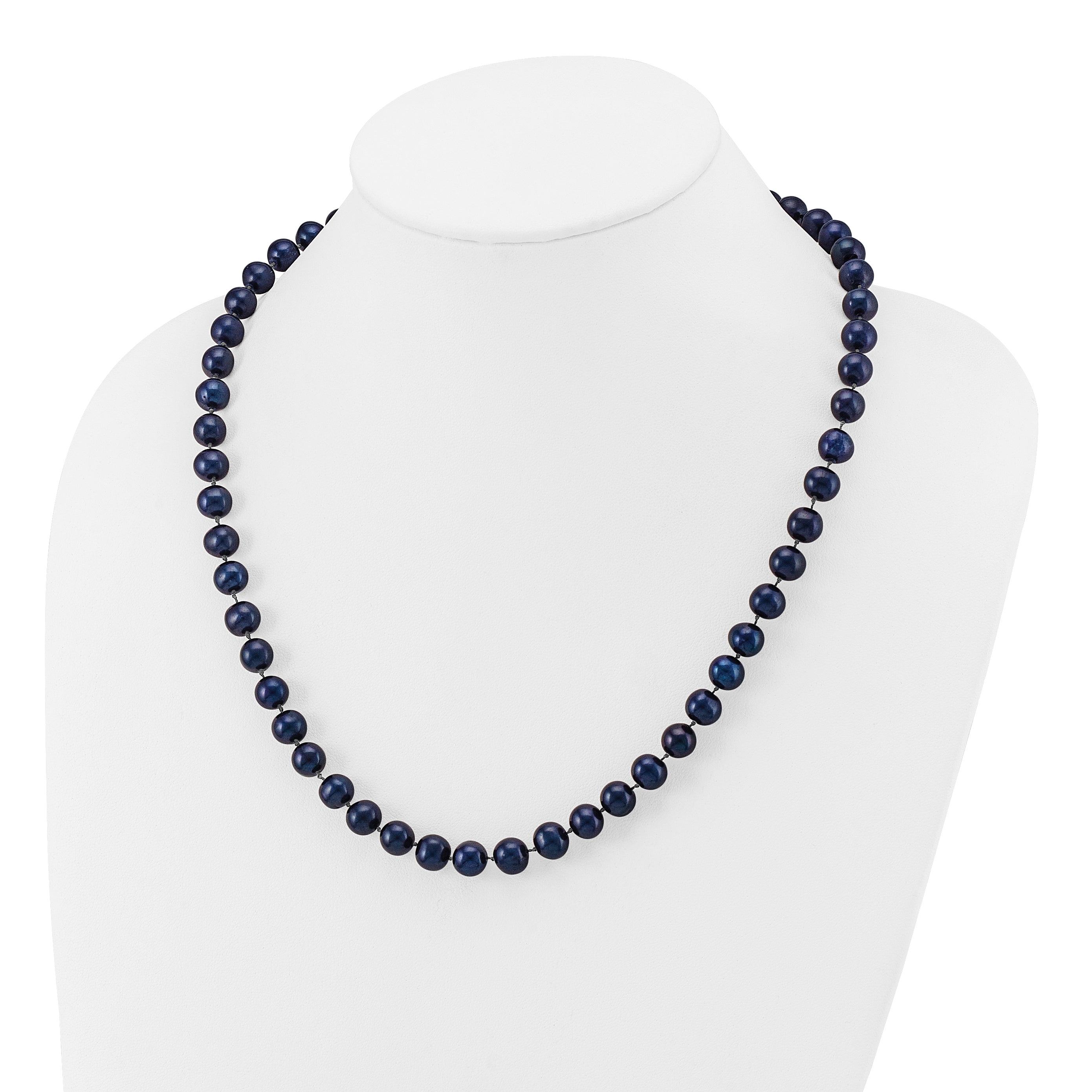 14k 8-9mm Black Near-Round Freshwater Cultured Pearl 7.5 inch Bracelet