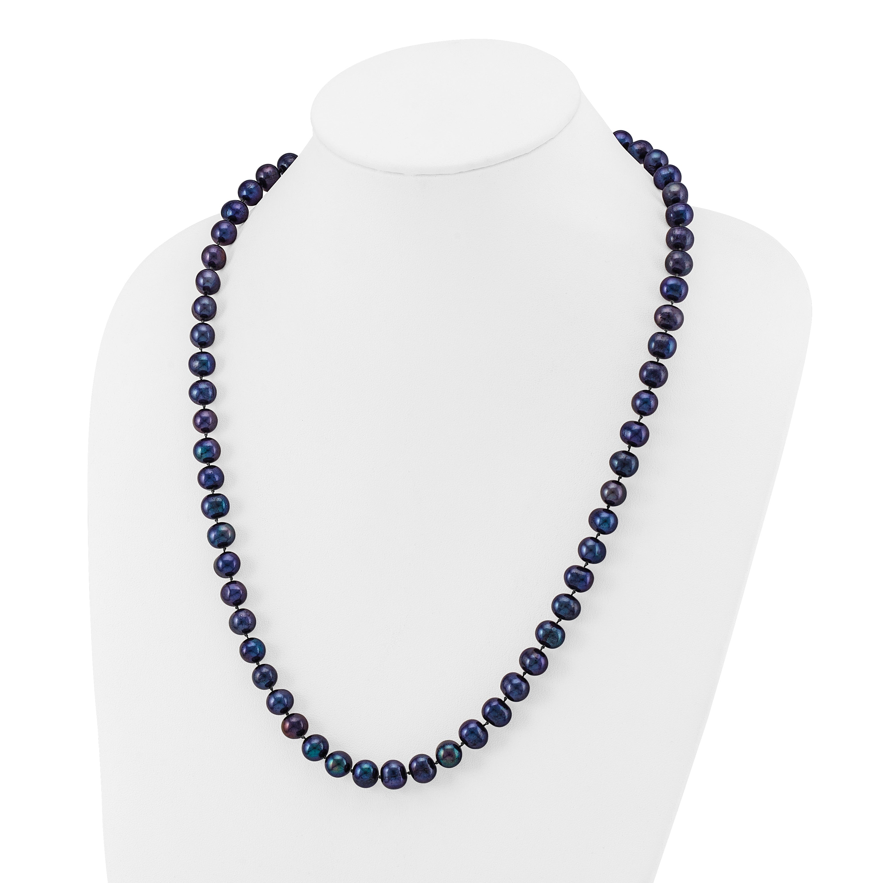 14k 8-9mm Black Near-Round Freshwater Cultured Pearl 7.5 inch Bracelet