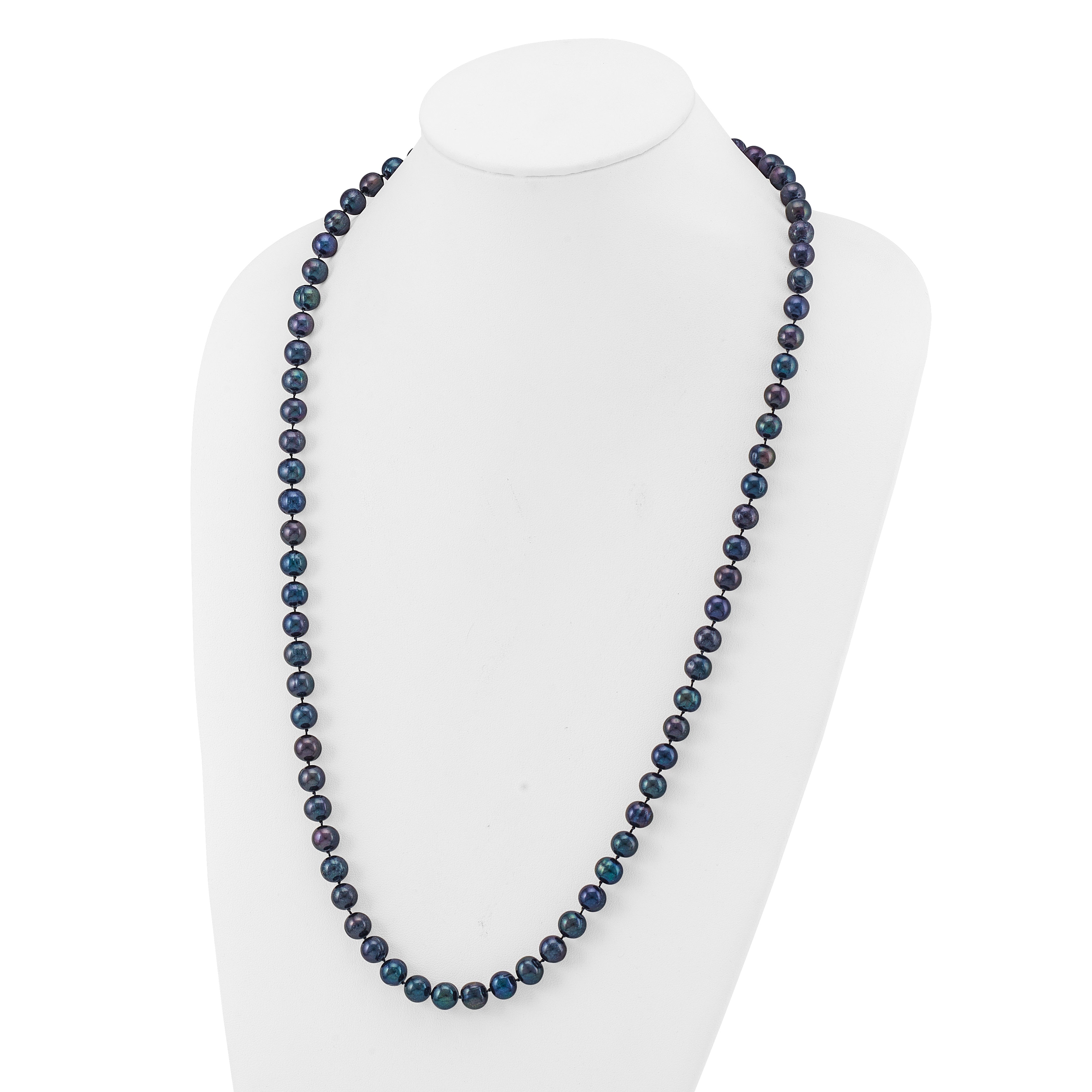 14k 8-9mm Black Near-Round Freshwater Cultured Pearl 7.5 inch Bracelet