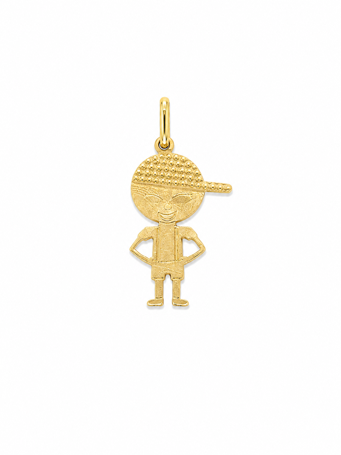 14KT Backwards Cap Boy Yellow Gold Pendant [A0B4]