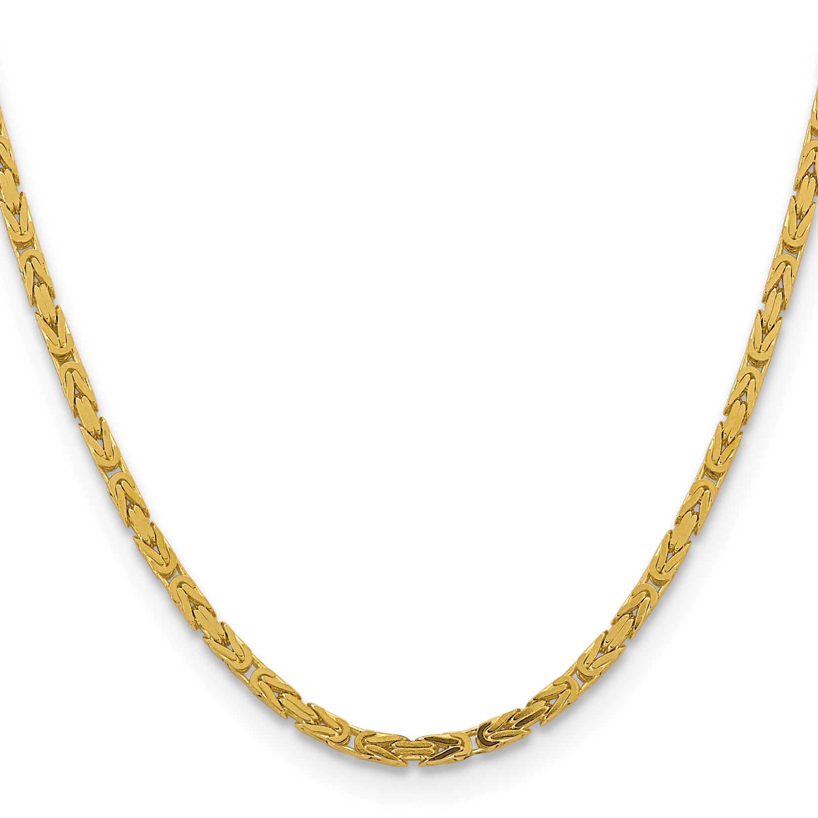 10KT Solid Yellow Gold Diamond Cut 4.5 mm Lobster Lock Byzantine Link Chain
