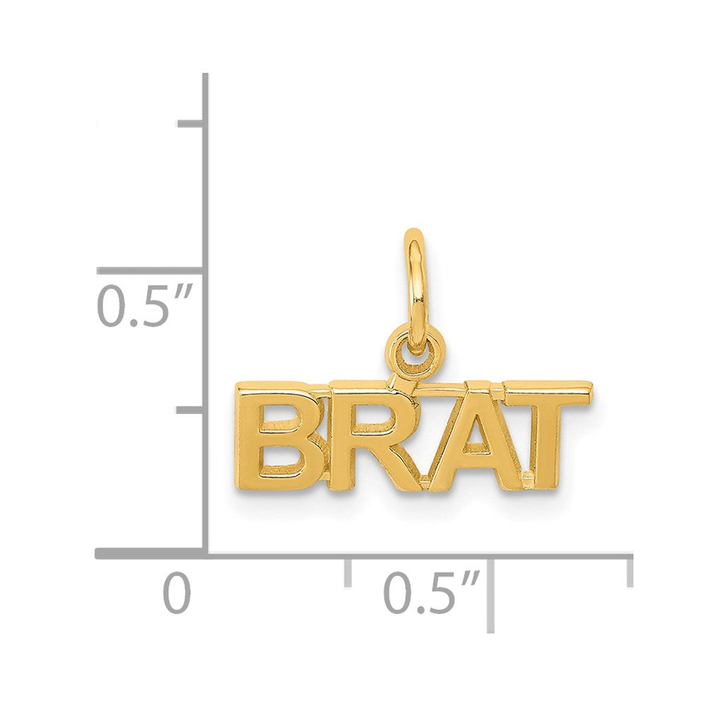 14K Polished BRAT Charm