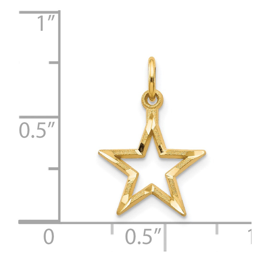 14k Diamond-cut Star Charm