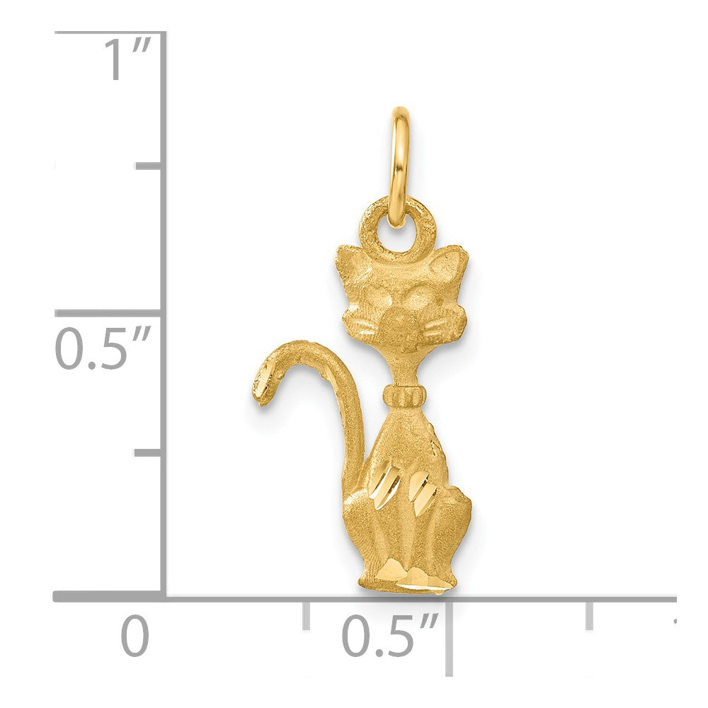 14k Satin Tom Cat Charm