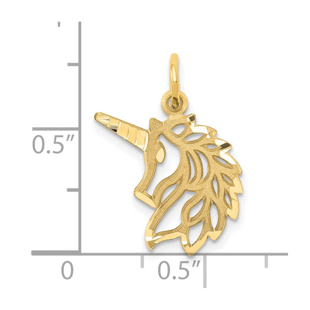 14k Unicorn Head Pendant