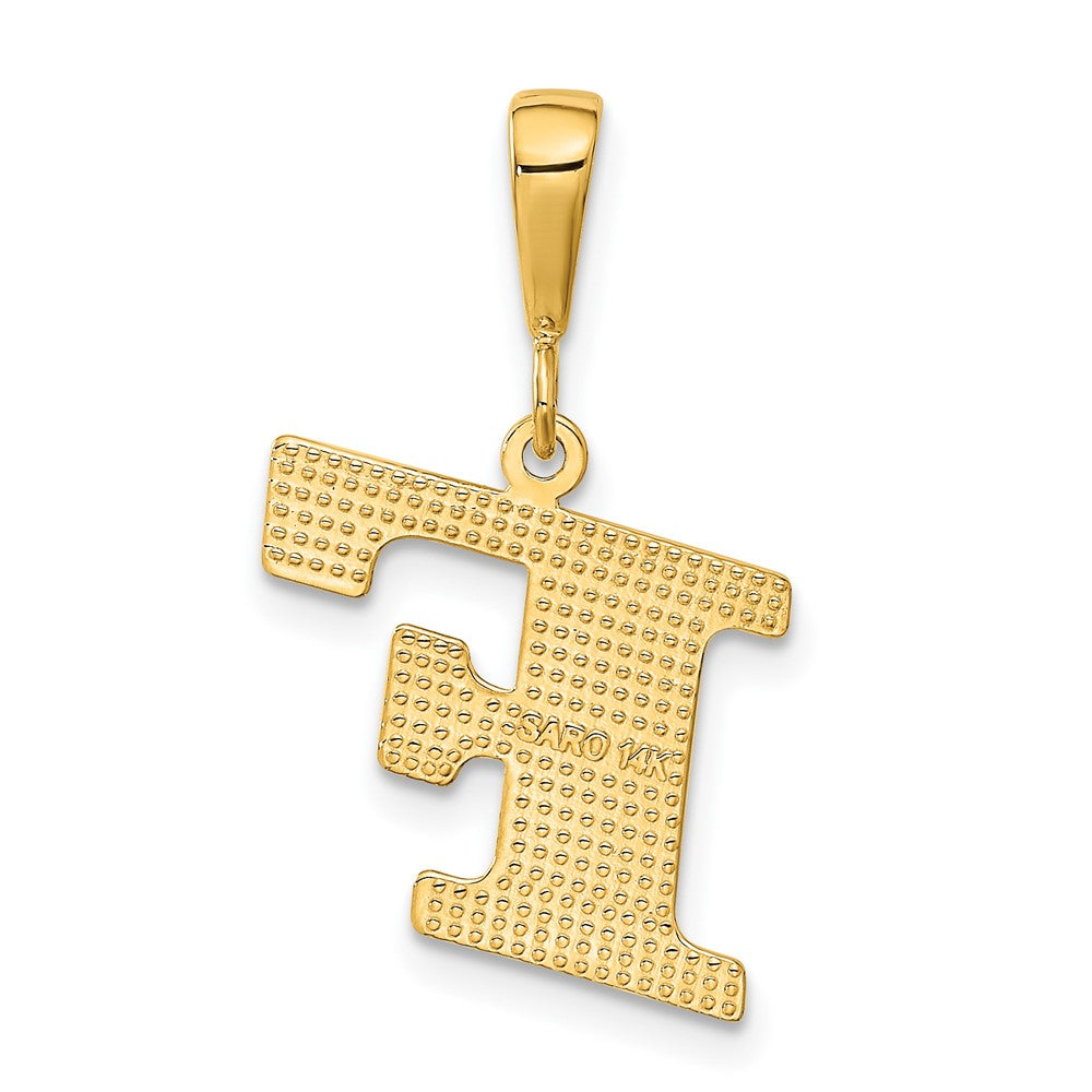 14k Textured Initial F Charm