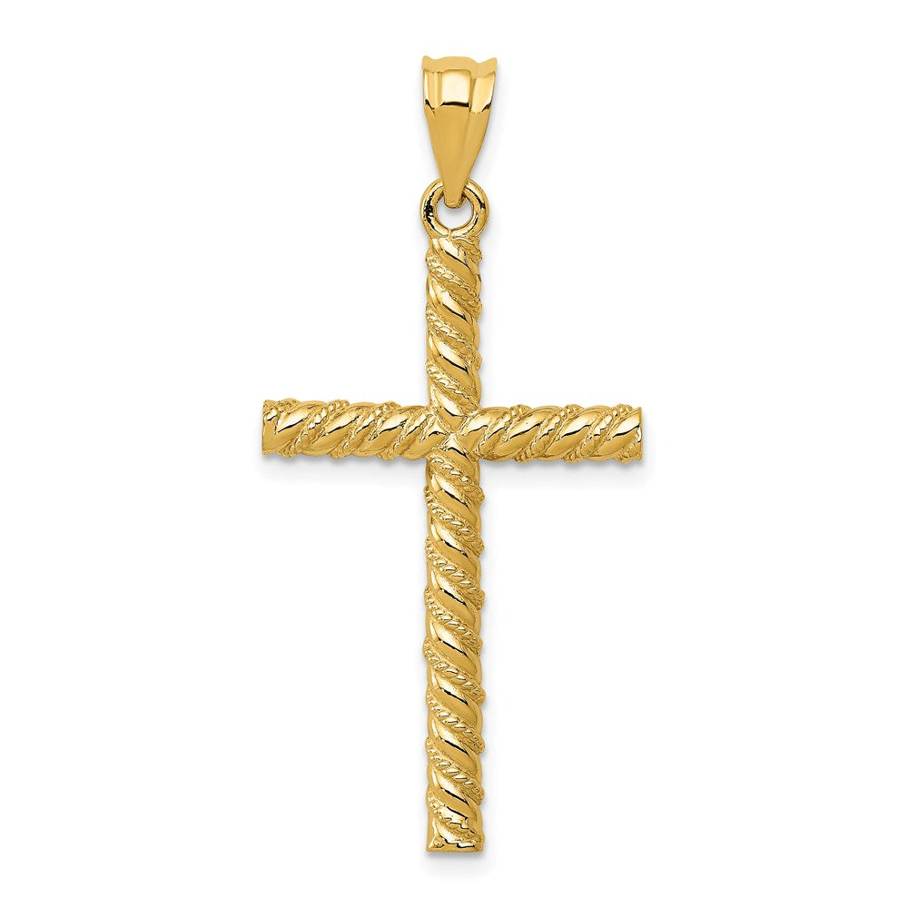 14K Twisted Cross Pendant