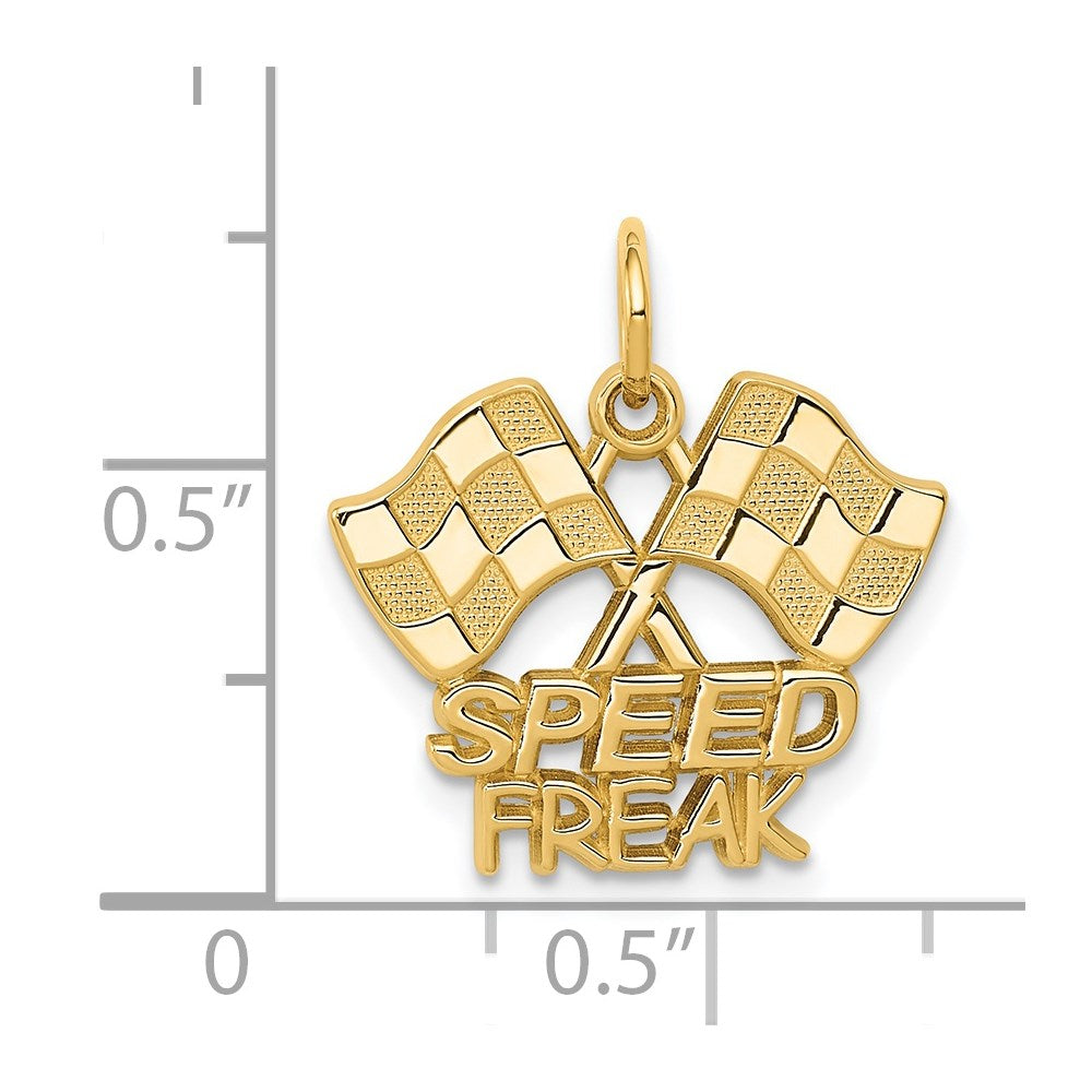 14K Racing Flags SPEED FREAK Charm