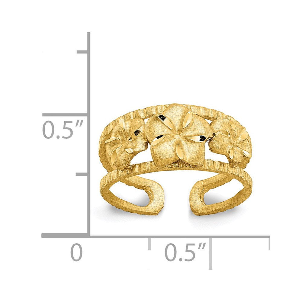 14k D/C Plumeria Toe Ring