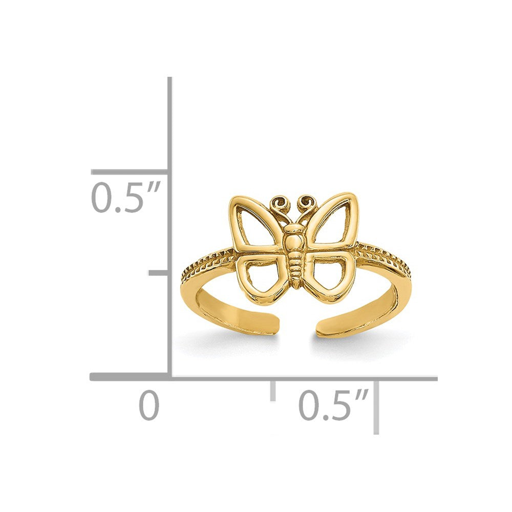 14k Butterfly Toe Ring