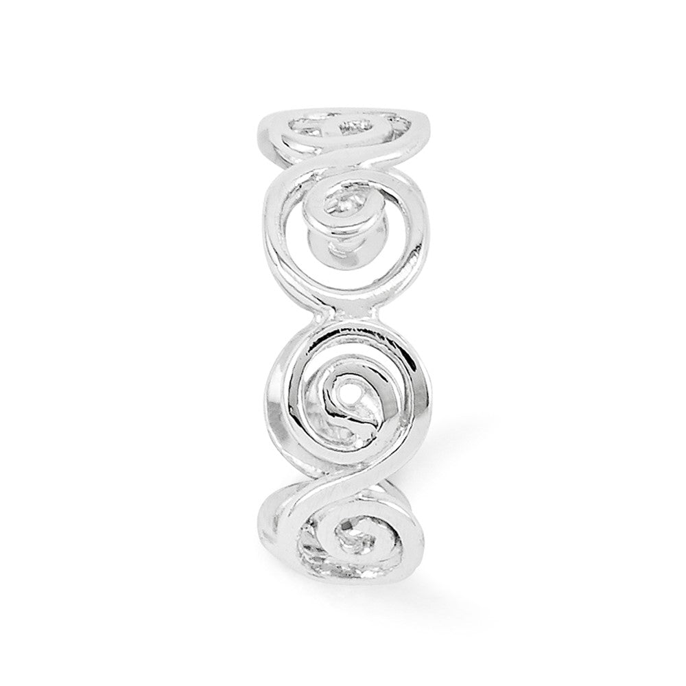 14k White Gold Swirl Toe Ring