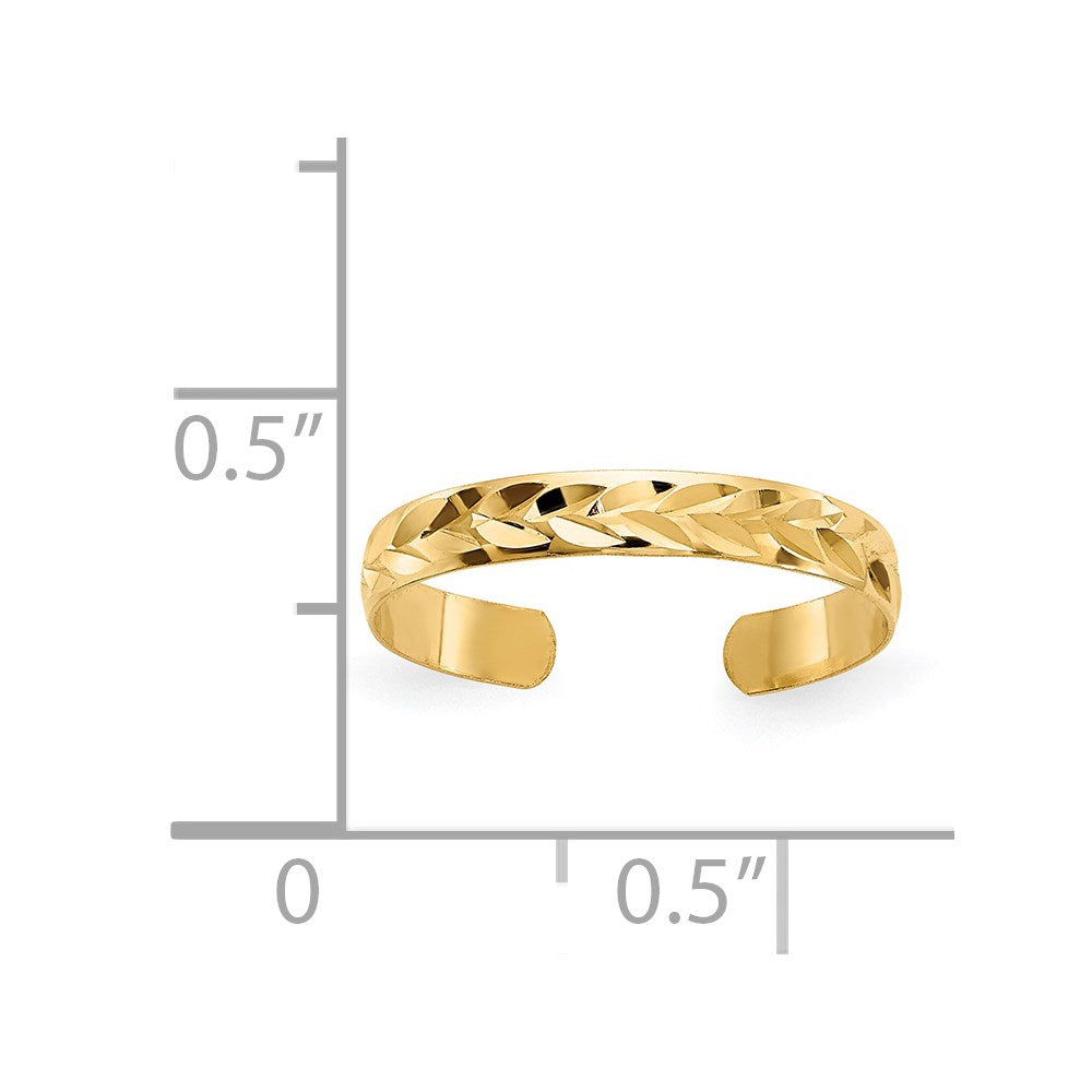 14k Diamond-Cut Toe Ring