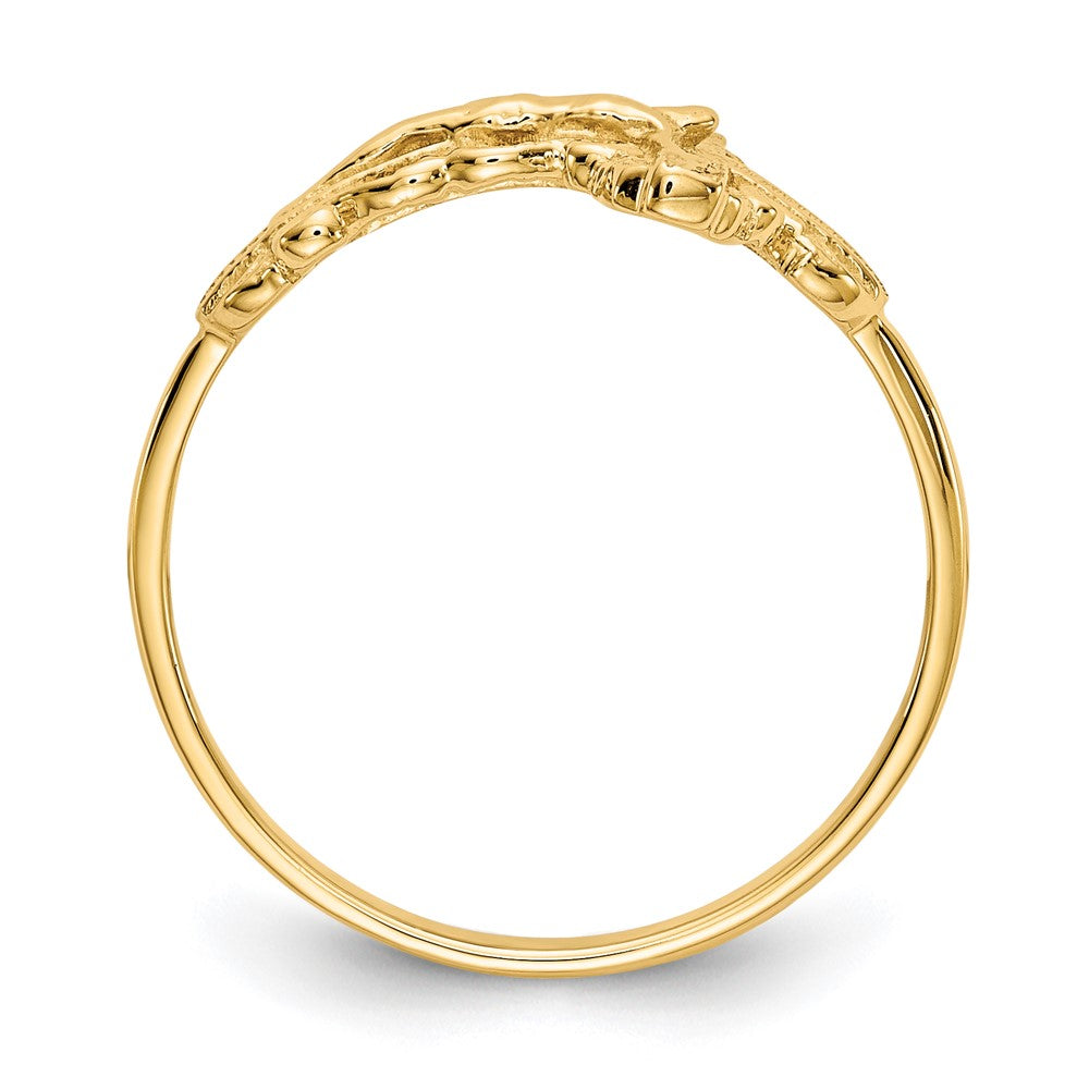 14k Diamond-Cut Crucifix Ring