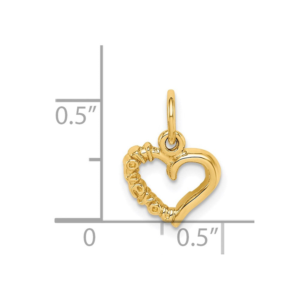 14k Polished I LOVE YOU Heart Charm