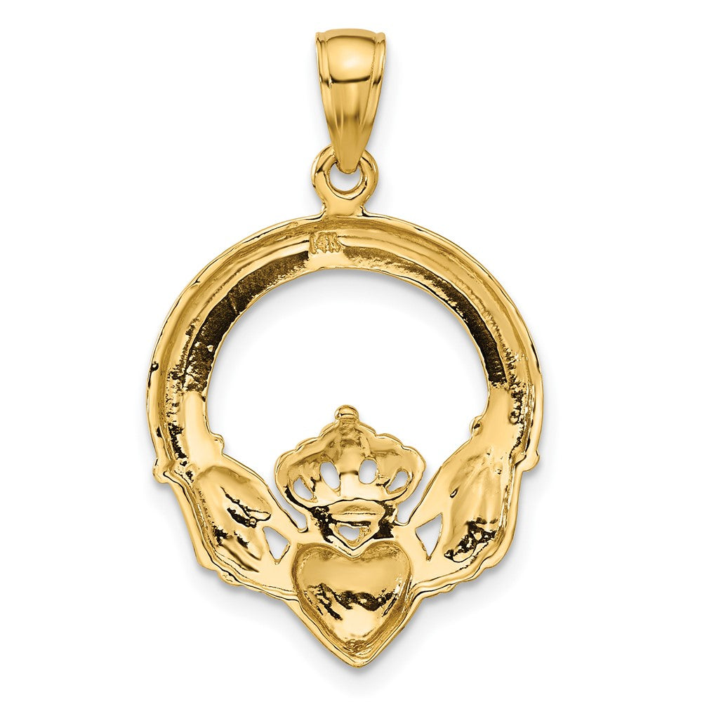14k Polished Claddagh Pendant