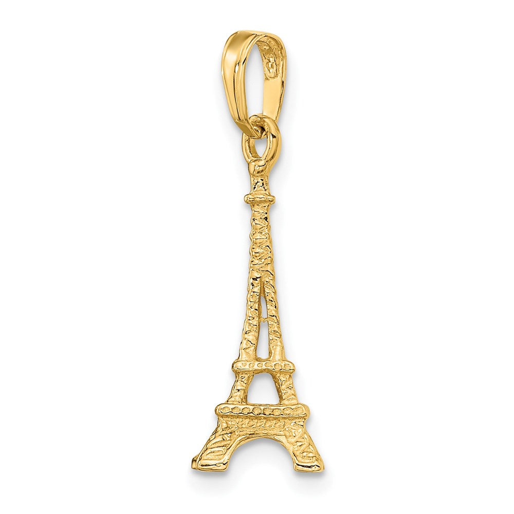 14k Solid Polished 3-D Eiffel Tower Charm