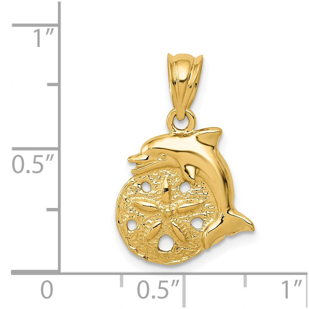 14k Dolphin and Sanddollar Charm