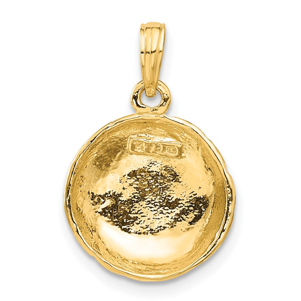 14k Polished Open-Backed Volleyball Pendant