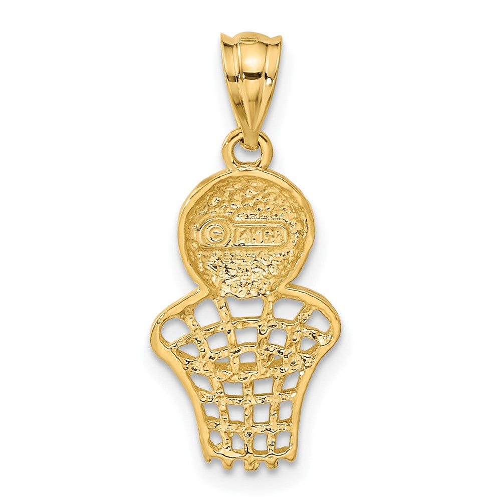 14K Basketball and Net Charm