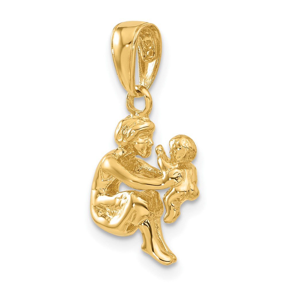 14k Mother holding child Pendant