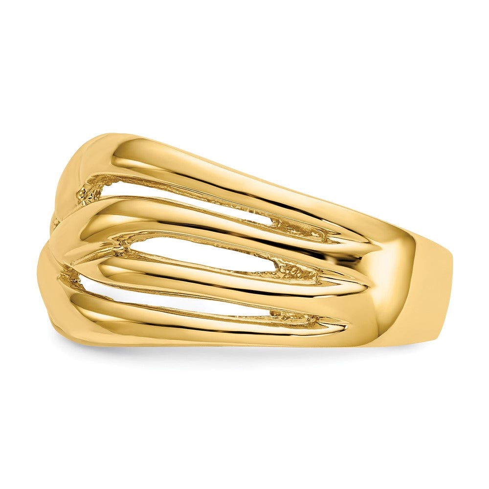 14k High Polished Woven Dome Ring