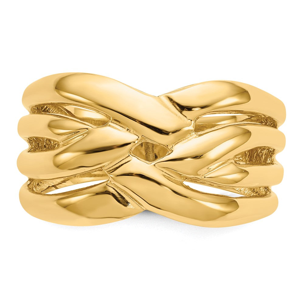 14k High Polished Woven Dome Ring