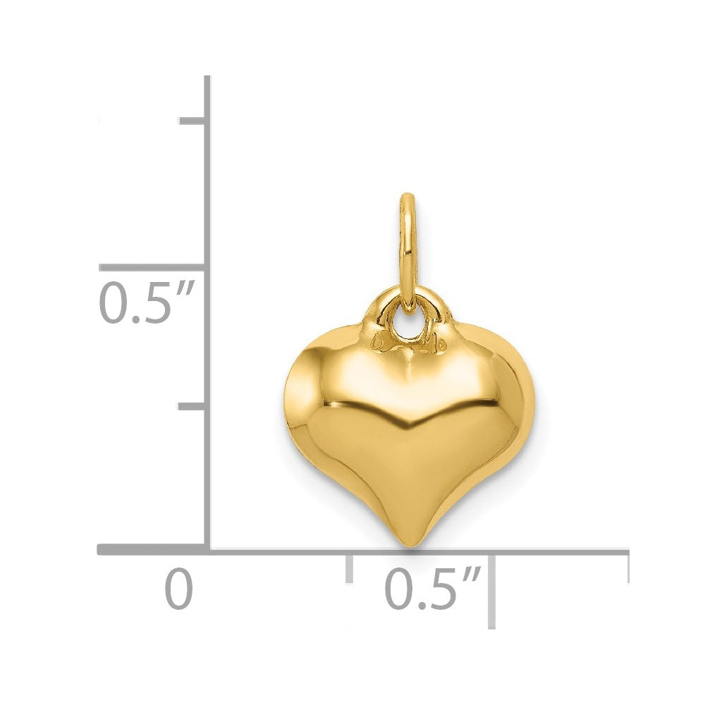 14K Polished 3-D Puffed Heart Pendant