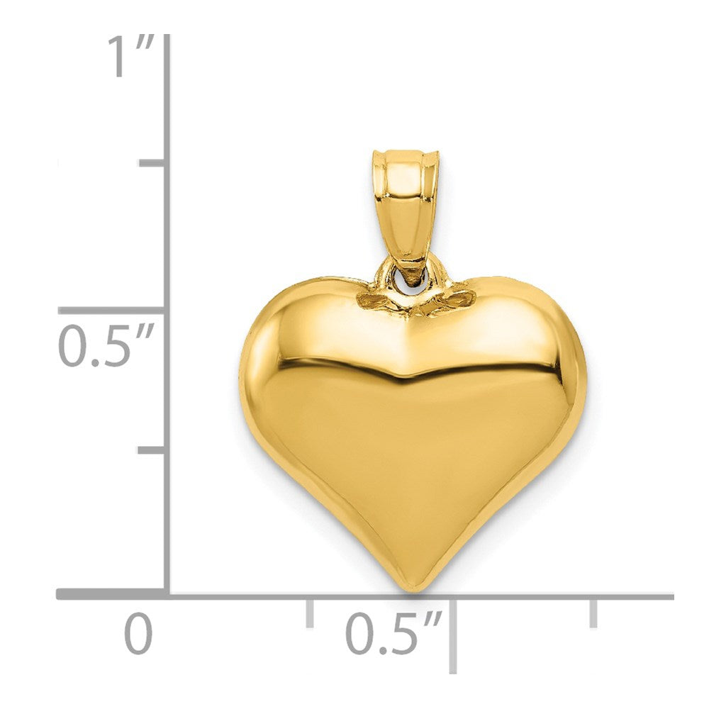 14K Polished 3-D Puffed Heart Pendant