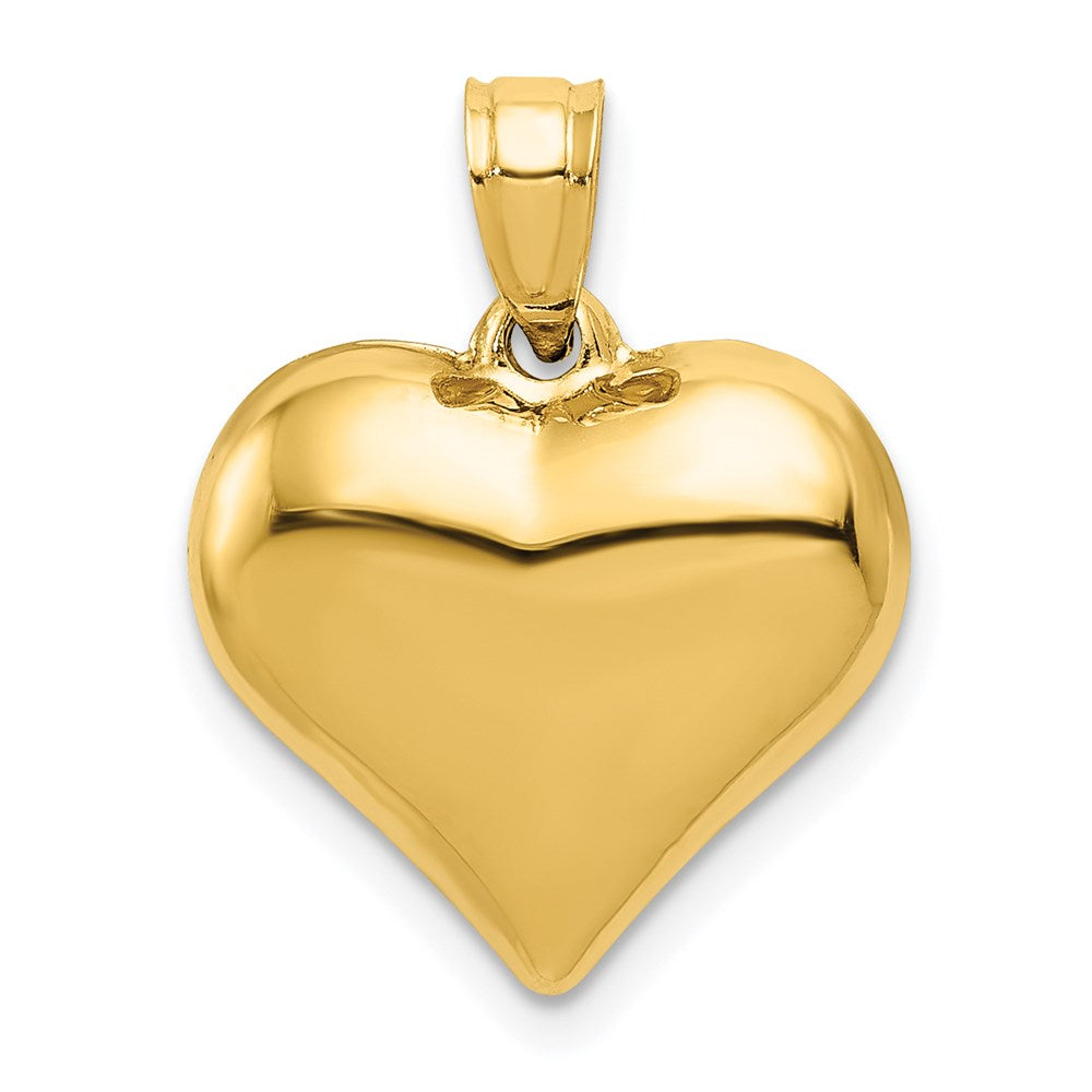 14K Polished 3-D Puffed Heart Pendant