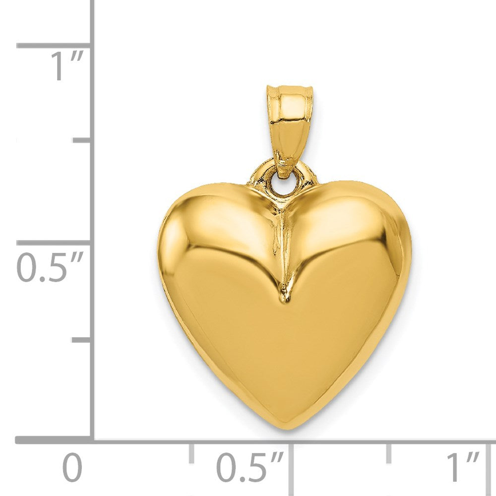 14K Polished 3-D Puffed Heart Pendant