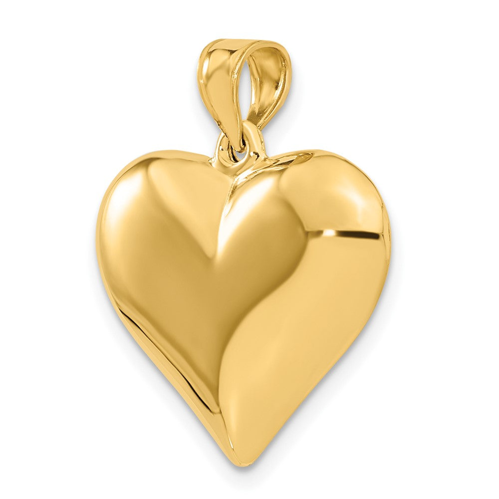 14K Polished 3-D Puffed Heart Pendant
