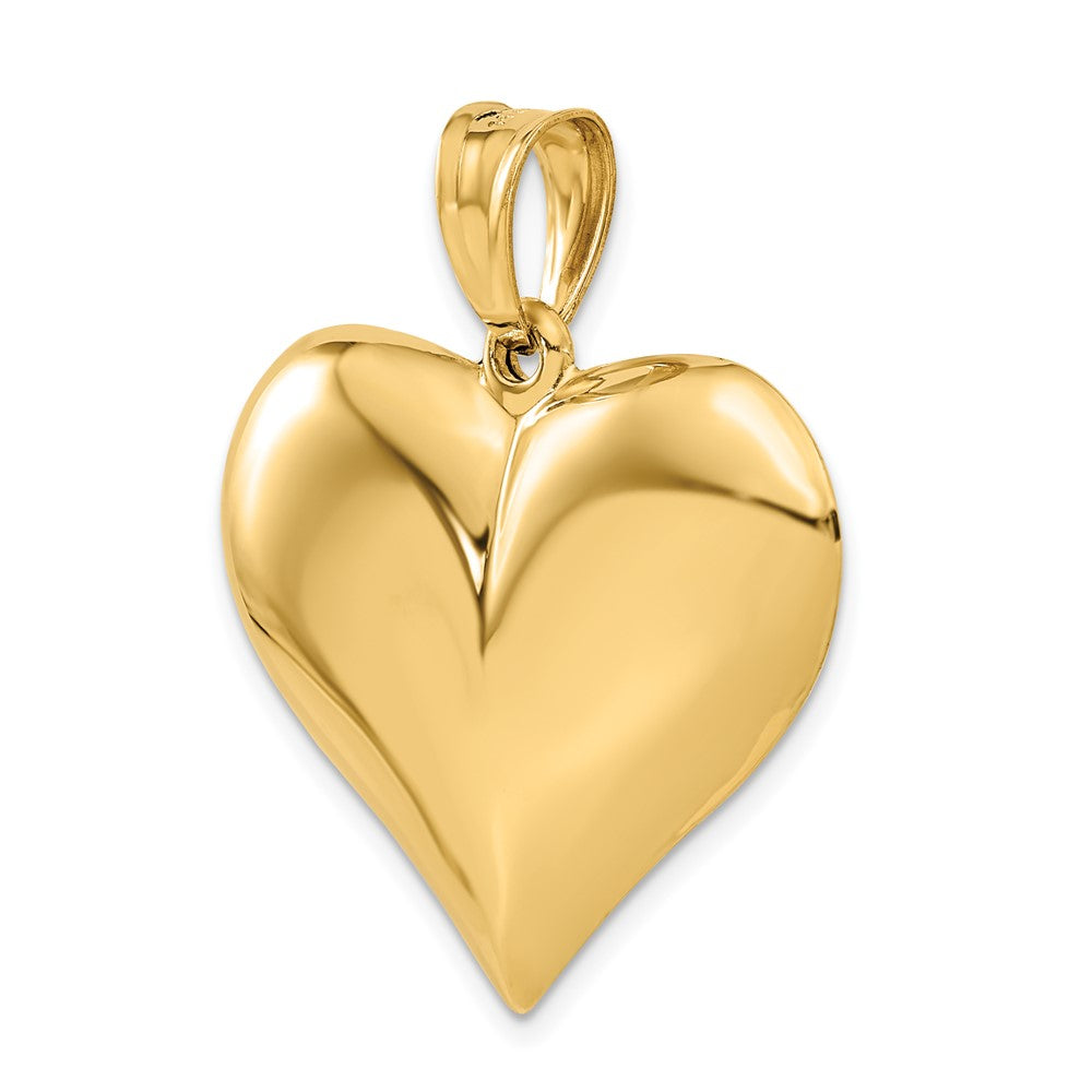 14K Polished 3-D Puffed Heart Pendant